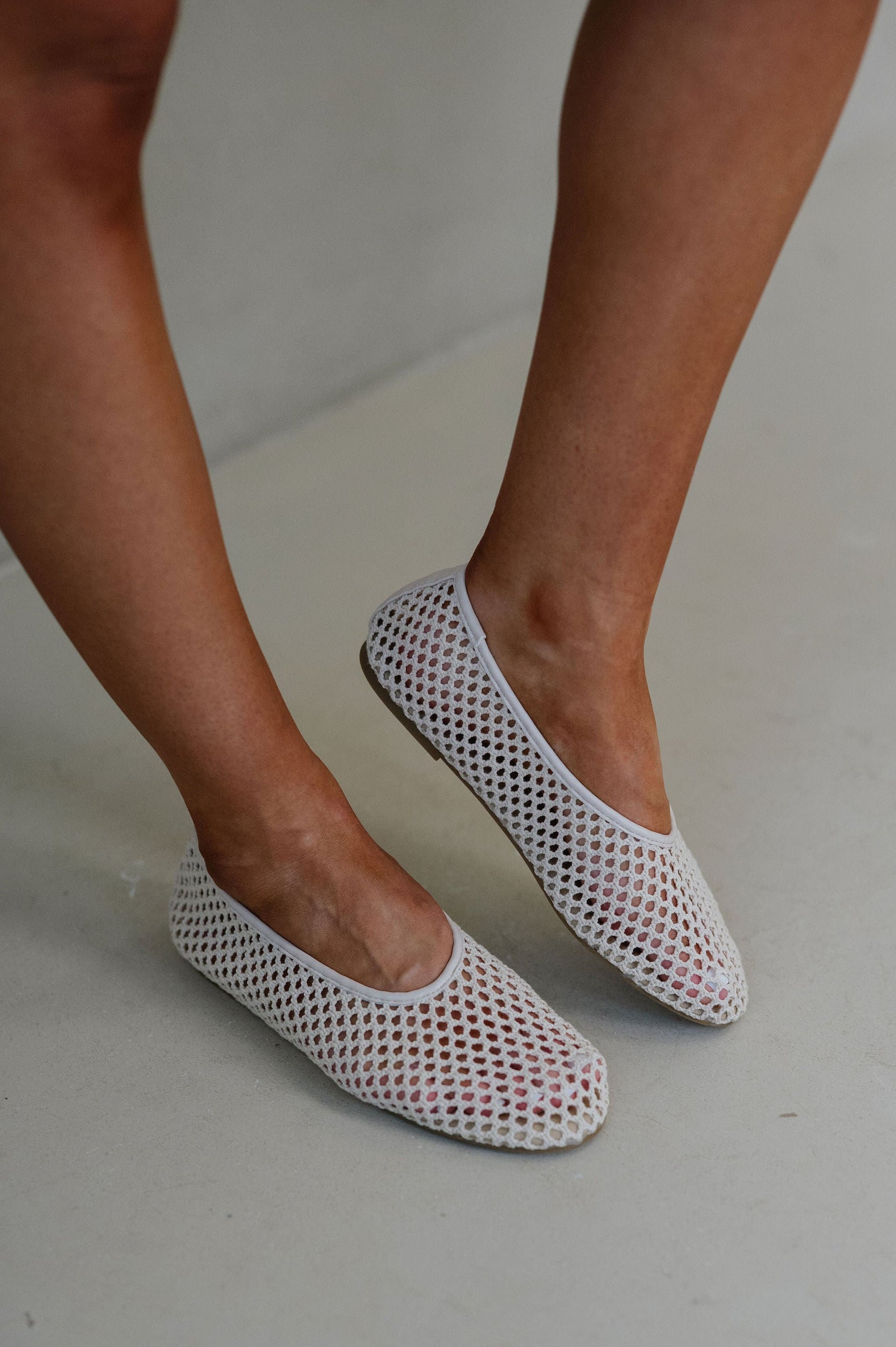 Marta Mesh Flats-Ivory