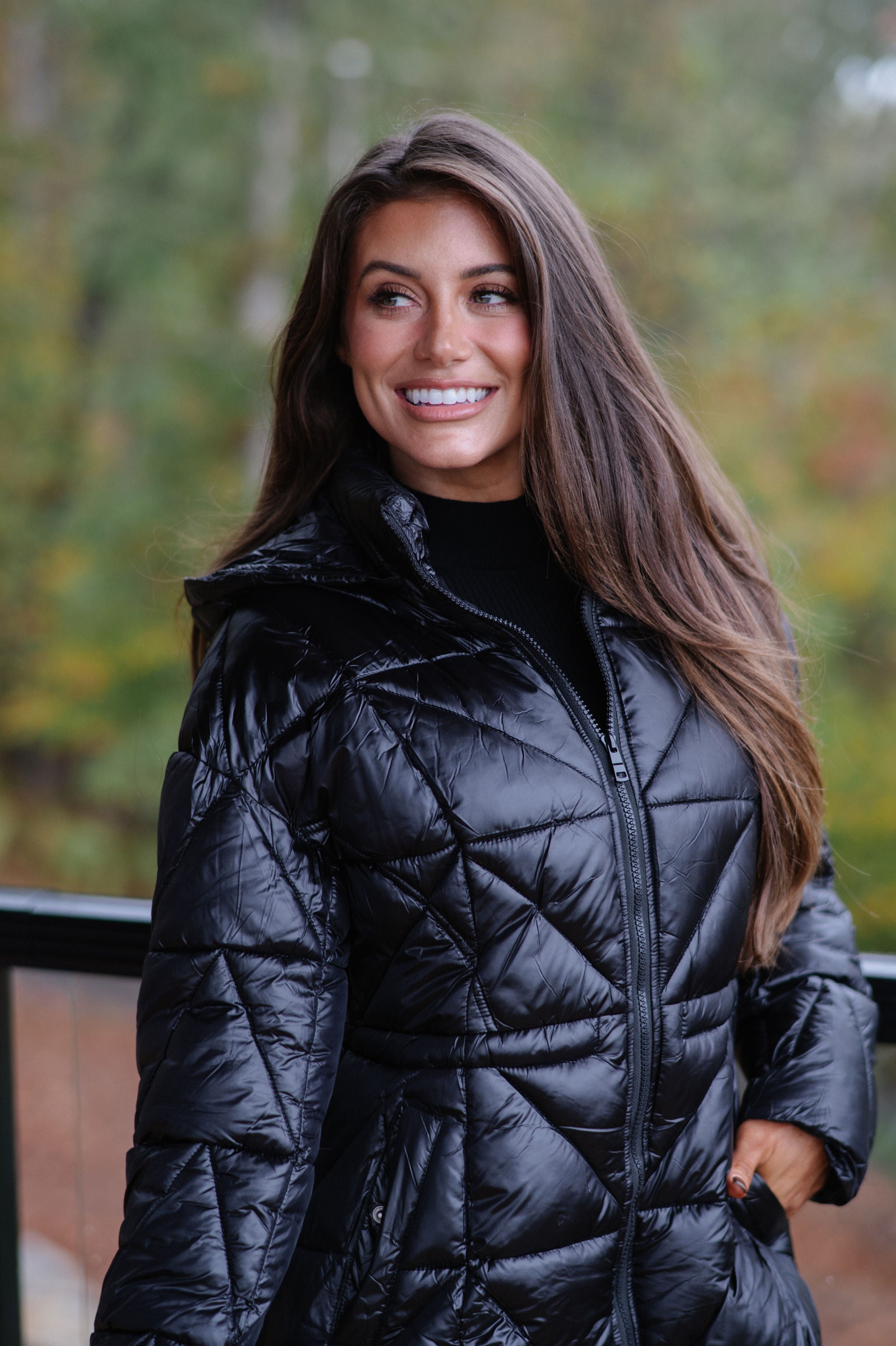 Eclipse Puffer Coat-Black