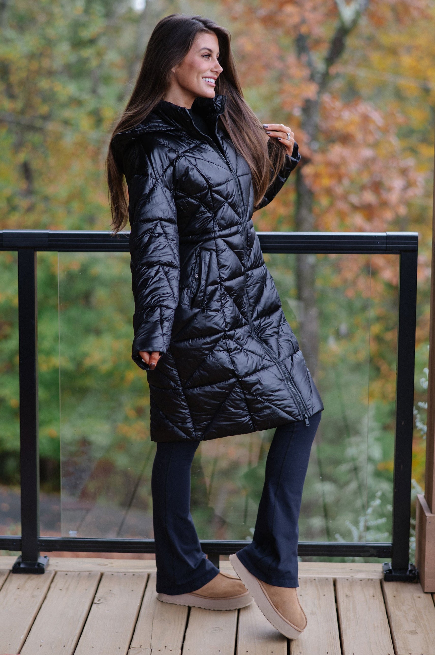 Eclipse Puffer Coat-Black