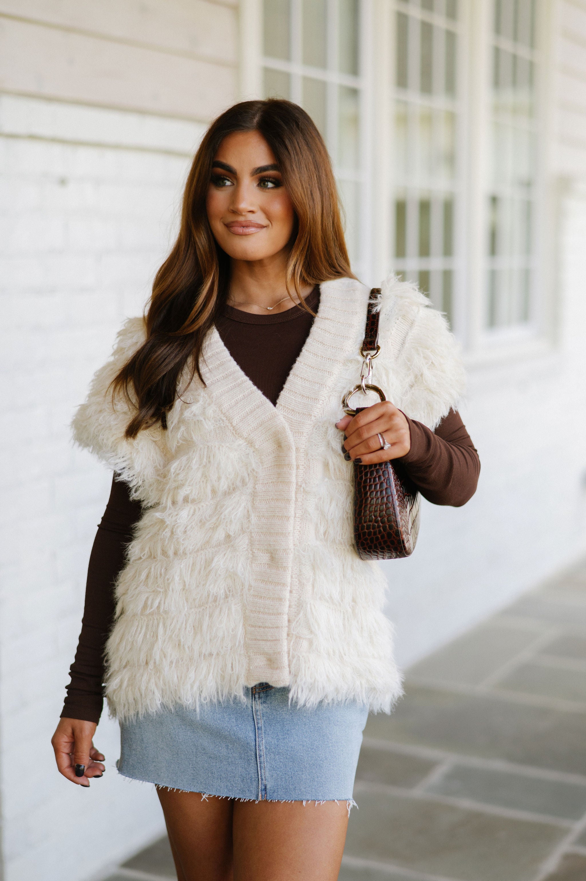 Fringe Sweater Vest-Cream