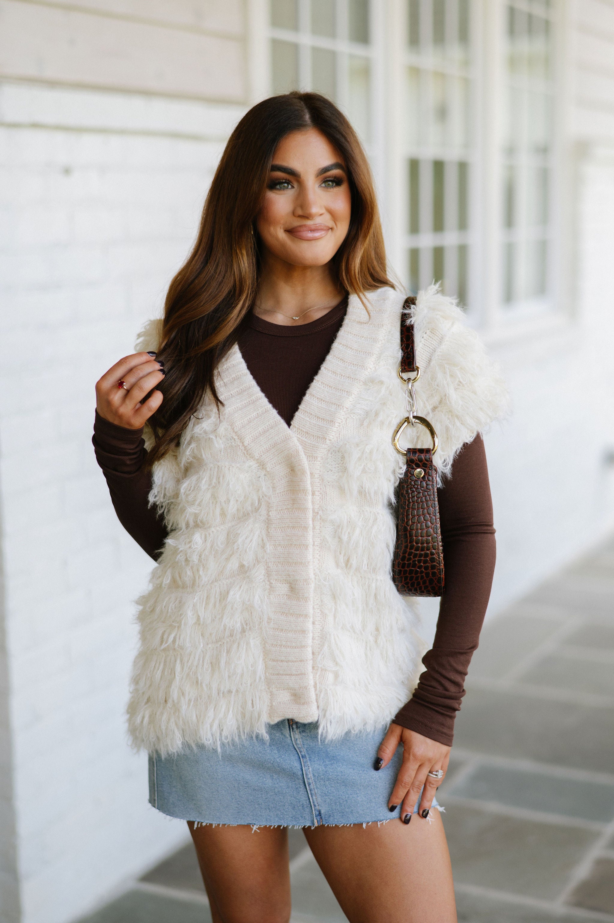 Fringe Sweater Vest-Cream