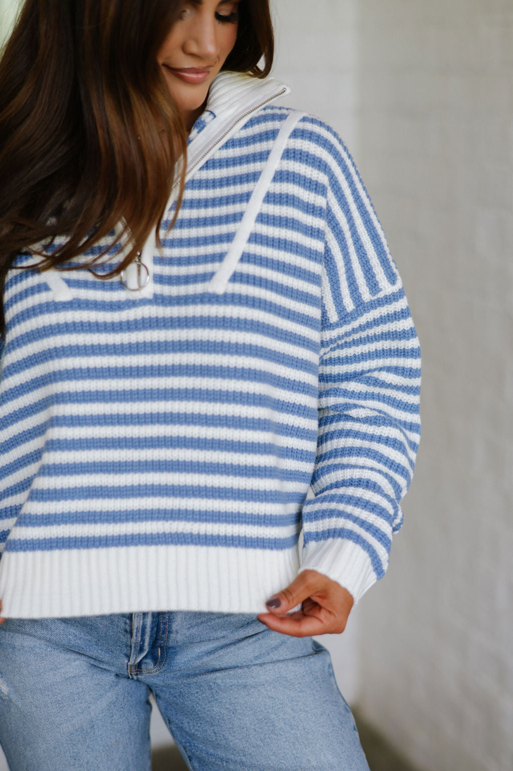 California Half-Zip Sweater-Blue