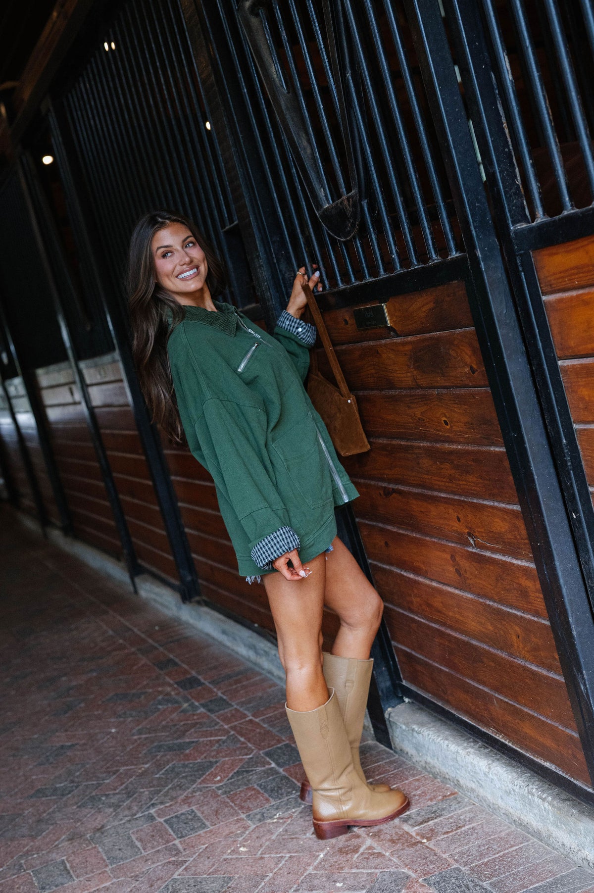 Carol Twill Worker Jacket-Olive
