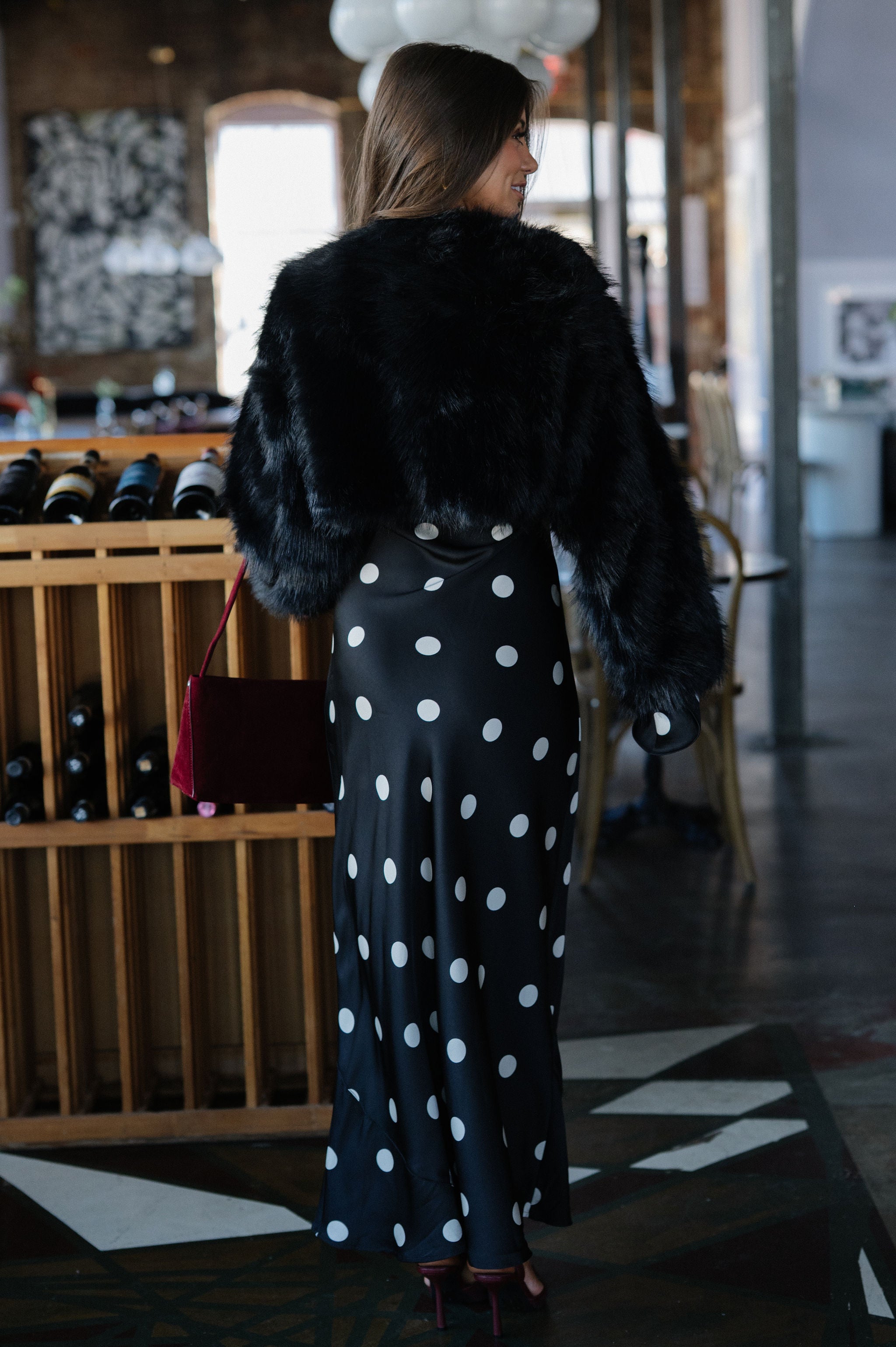 Sophia Faux Fur Jacket-Black