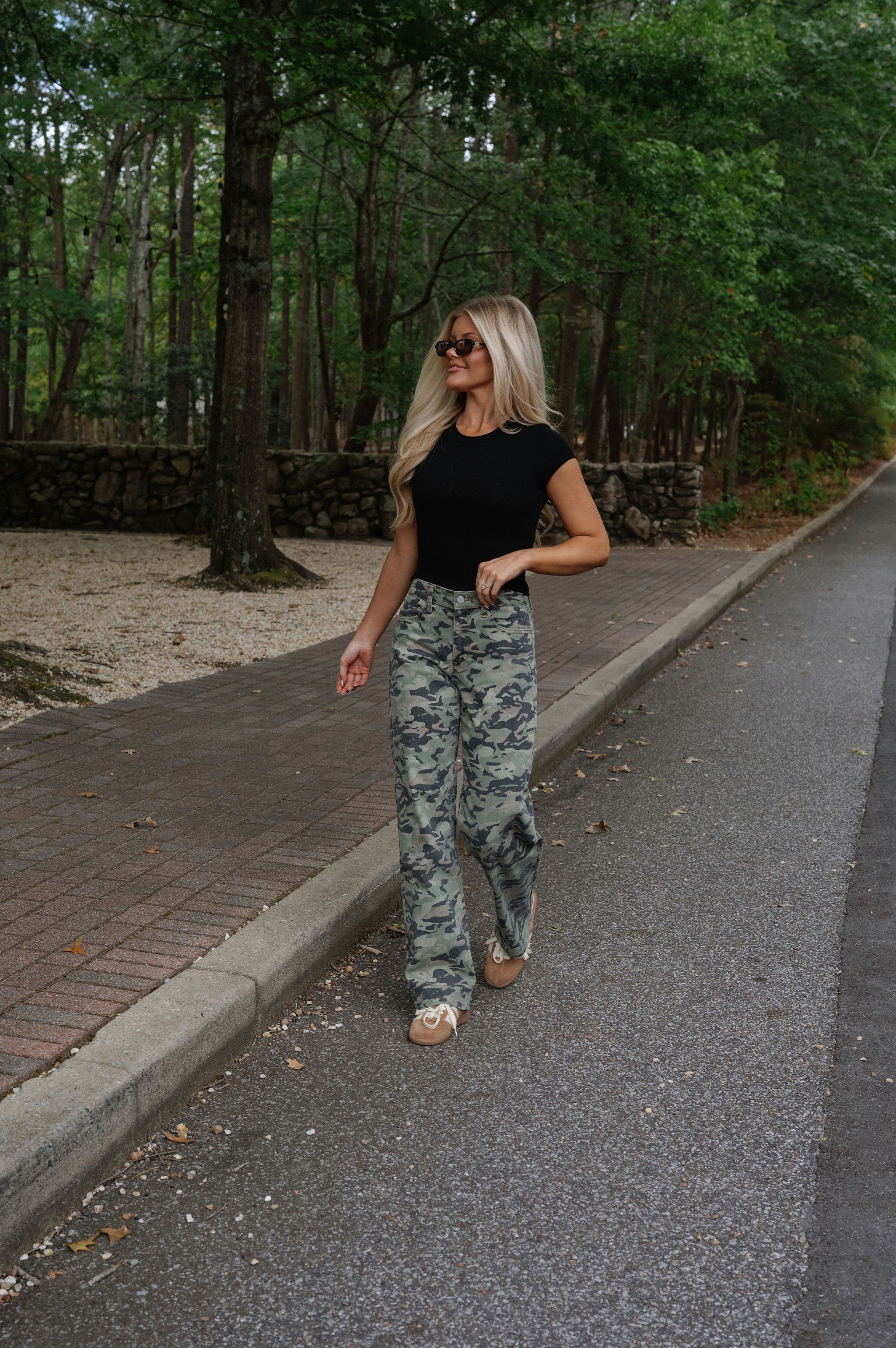 Straight Leg Jeans-Camo