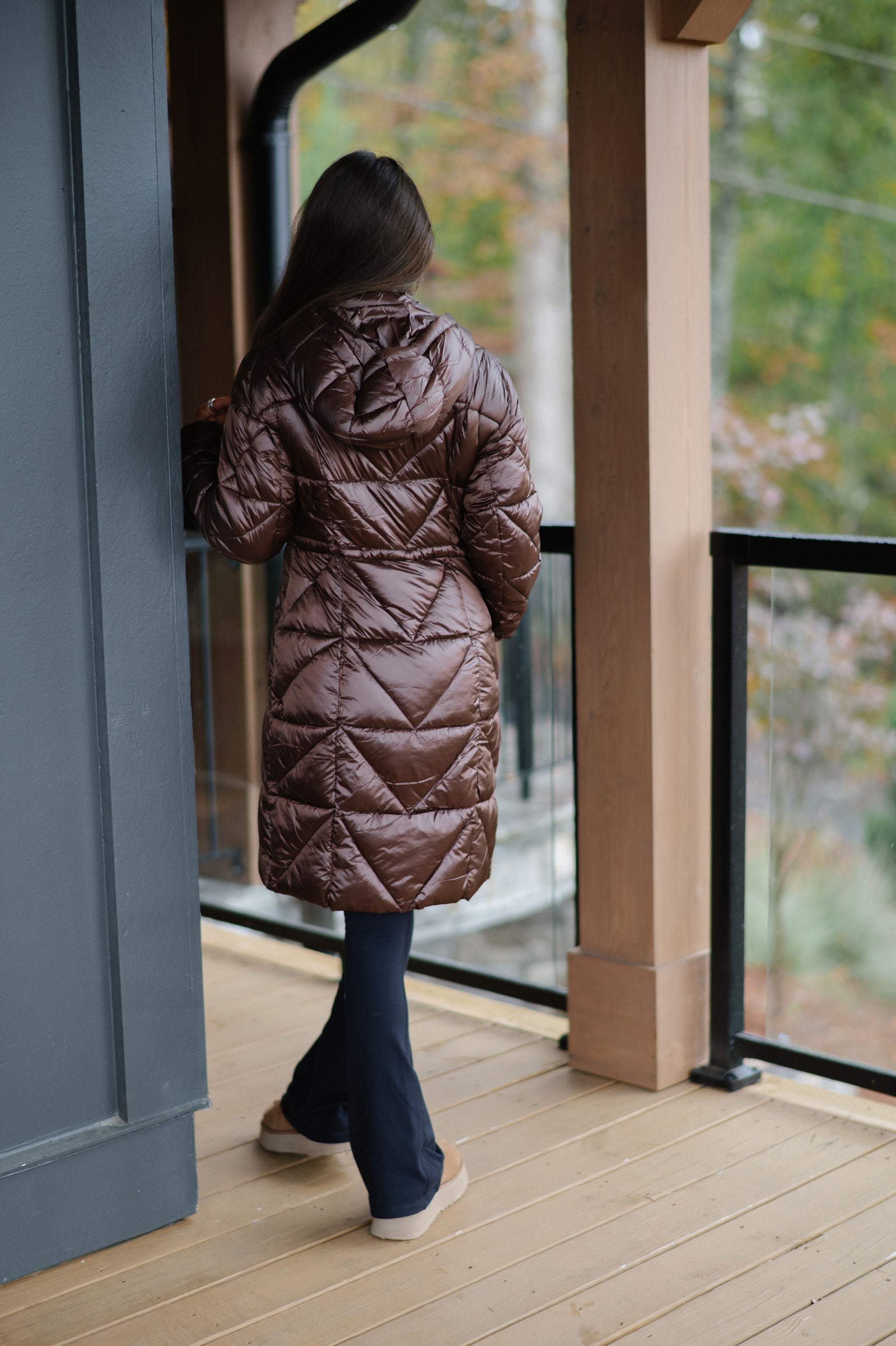 Eclipse Puffer Coat-Brown
