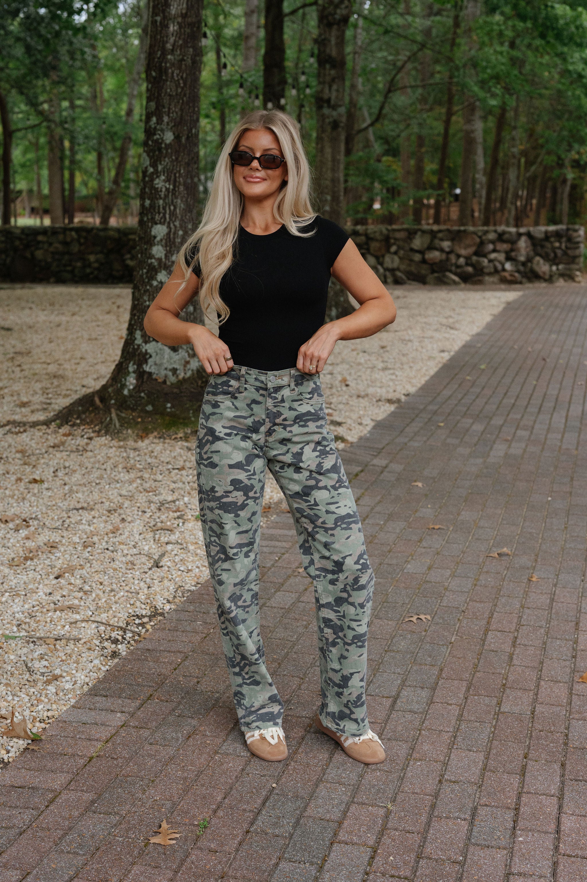 Straight Leg Jeans-Camo