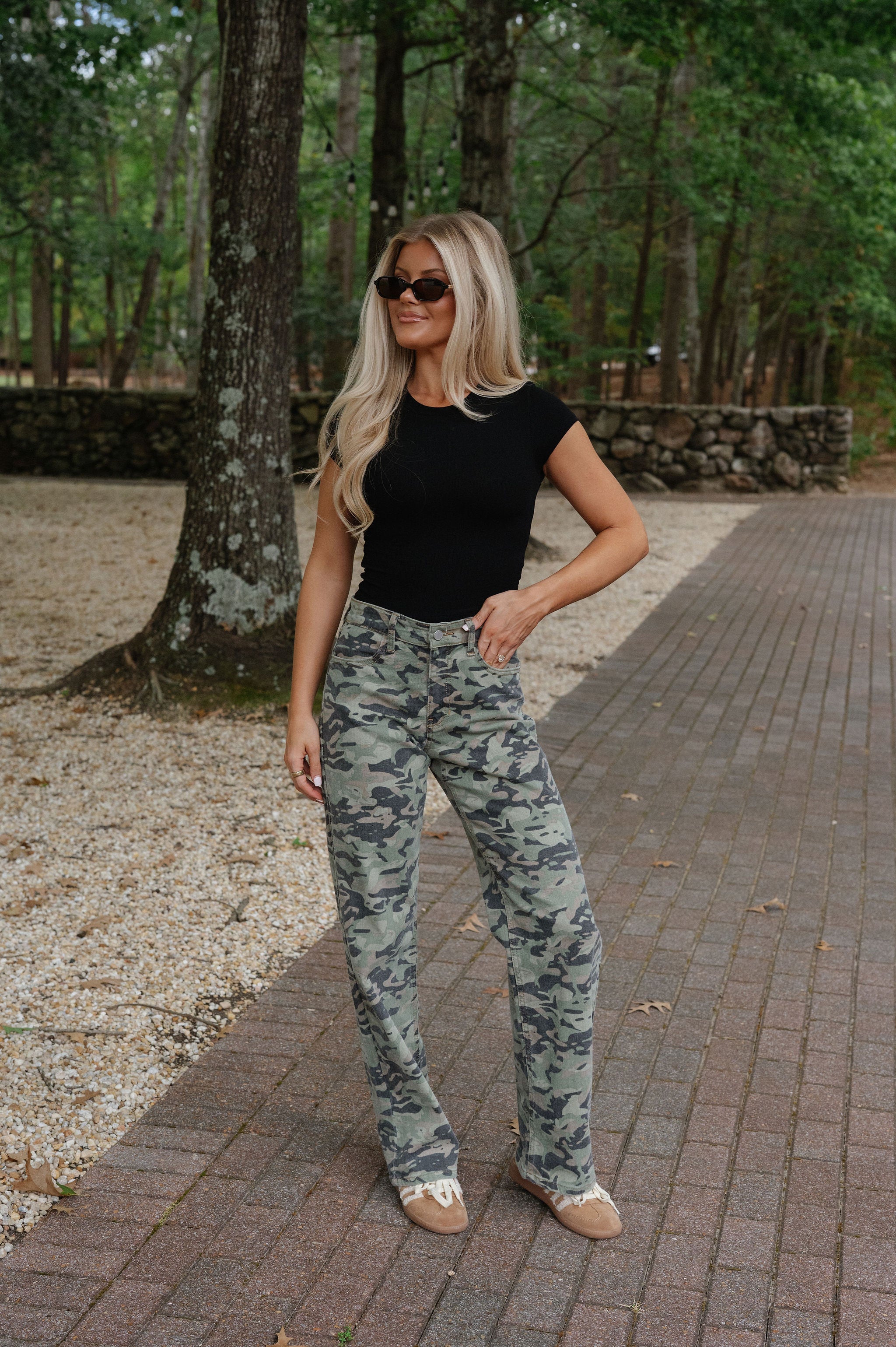 Straight Leg Jeans-Camo