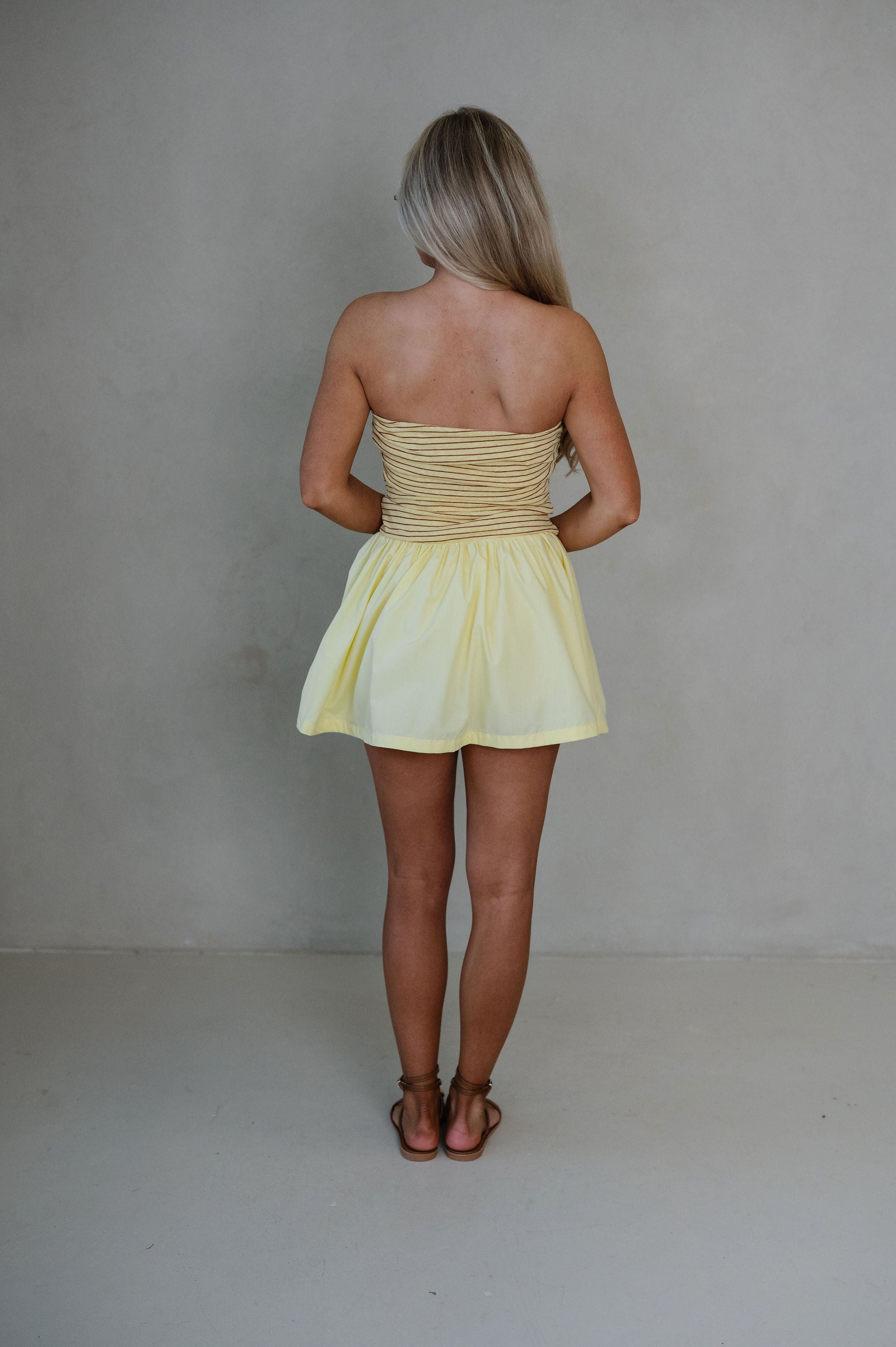 Charleston Mini Dress-Yellow