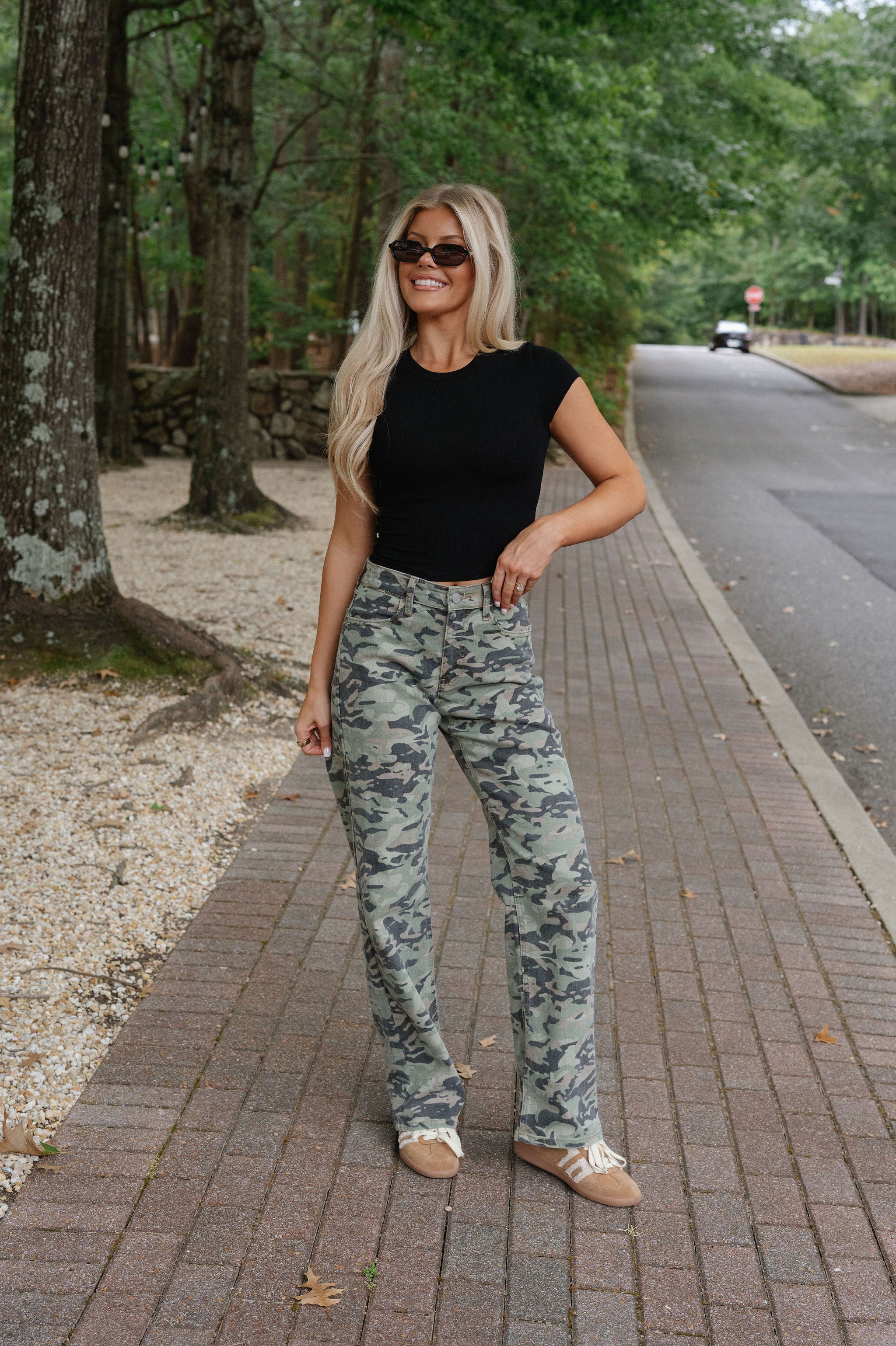 Straight Leg Jeans-Camo