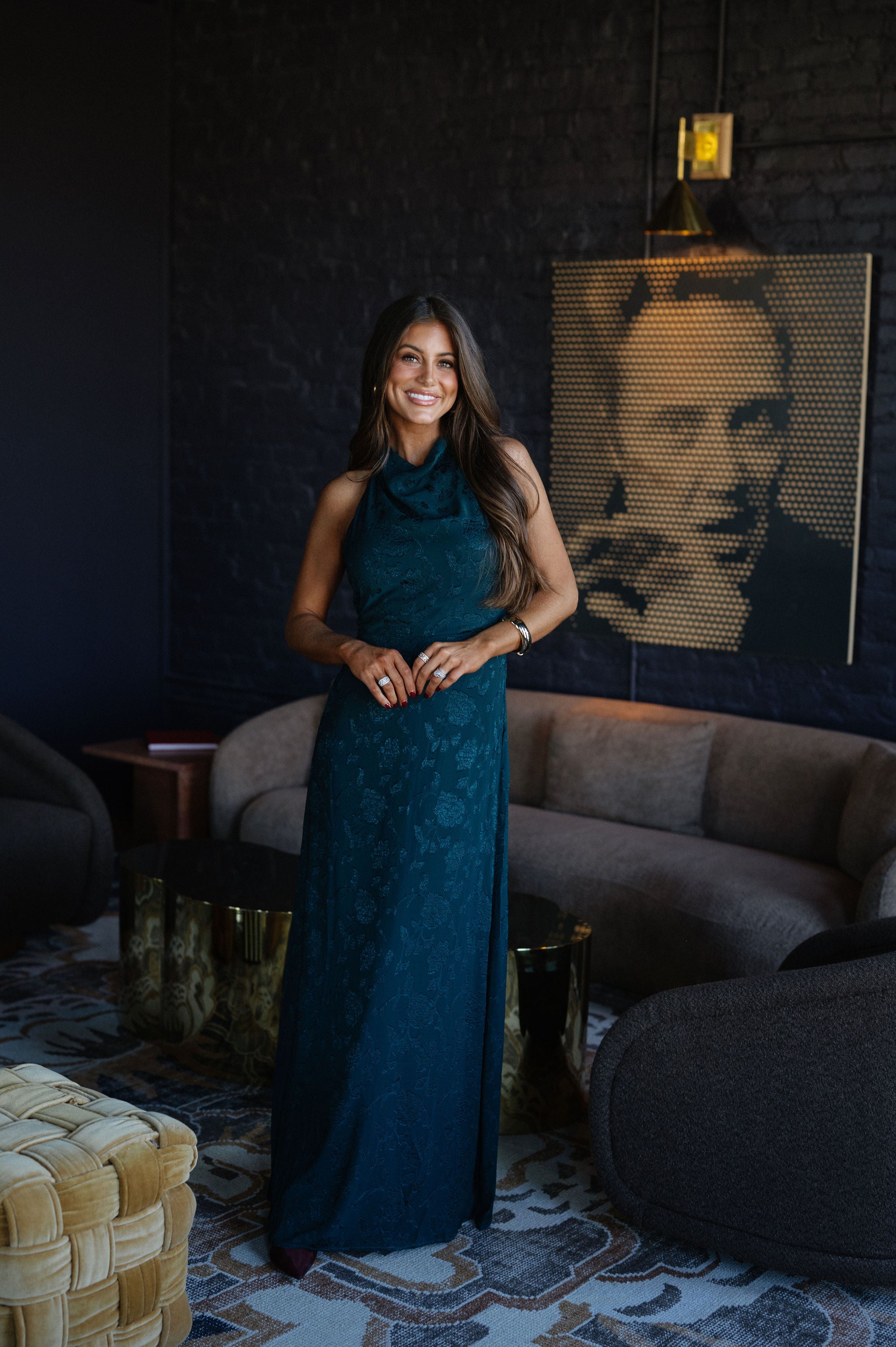 Haley Halter Maxi Dress-Hunter Green