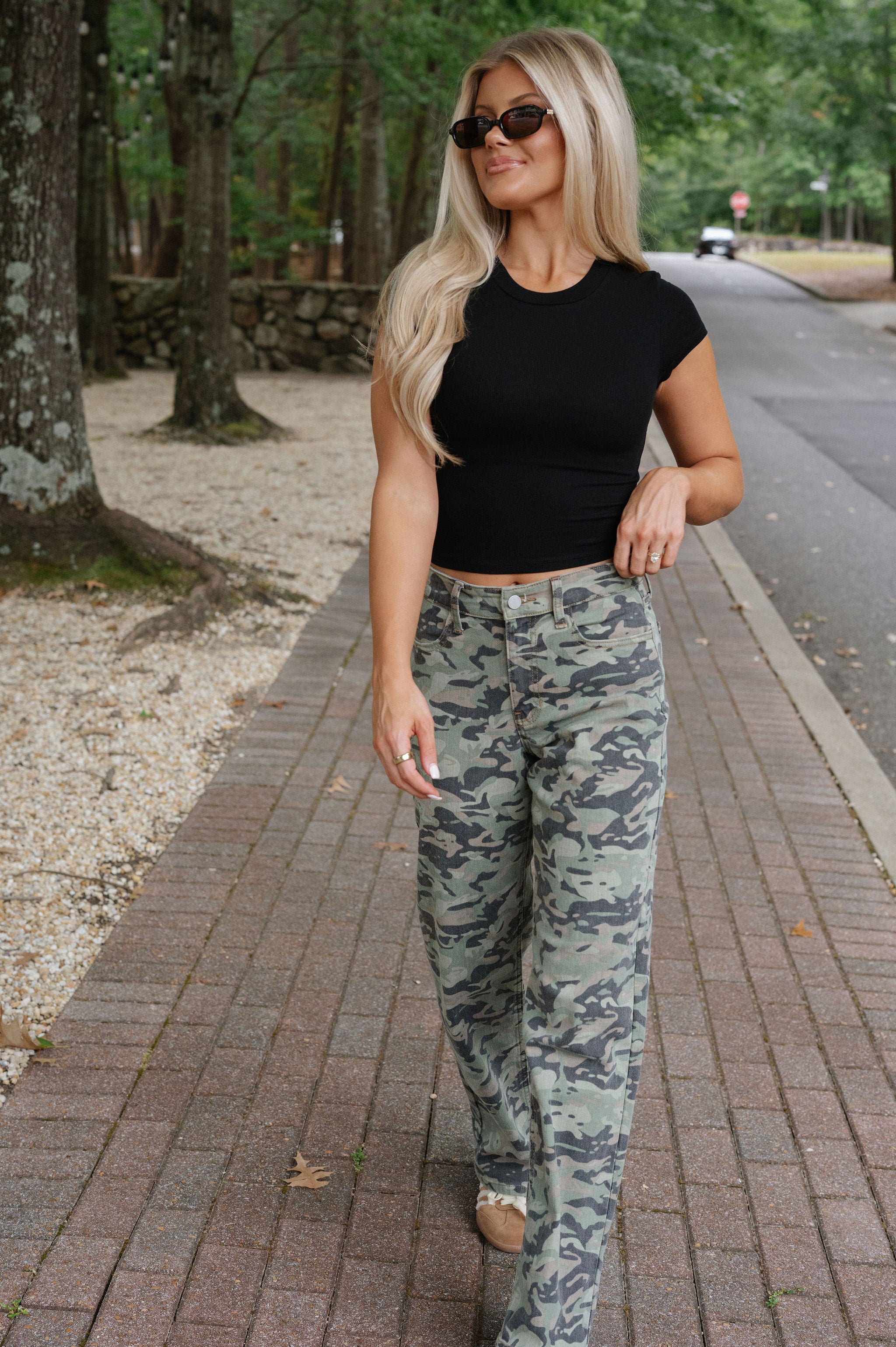 Straight Leg Jeans-Camo