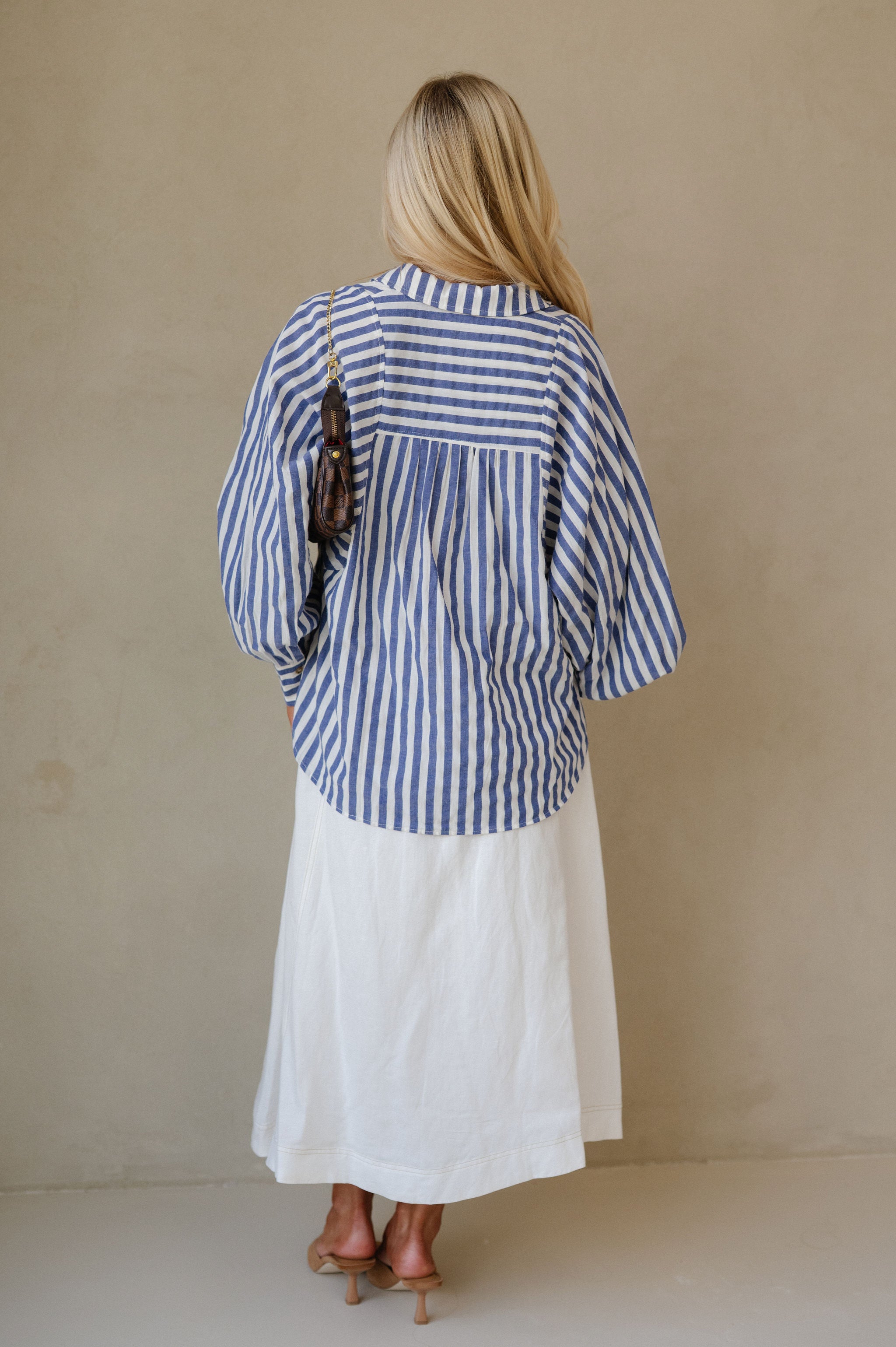 Lindy Button Down-Blue/White