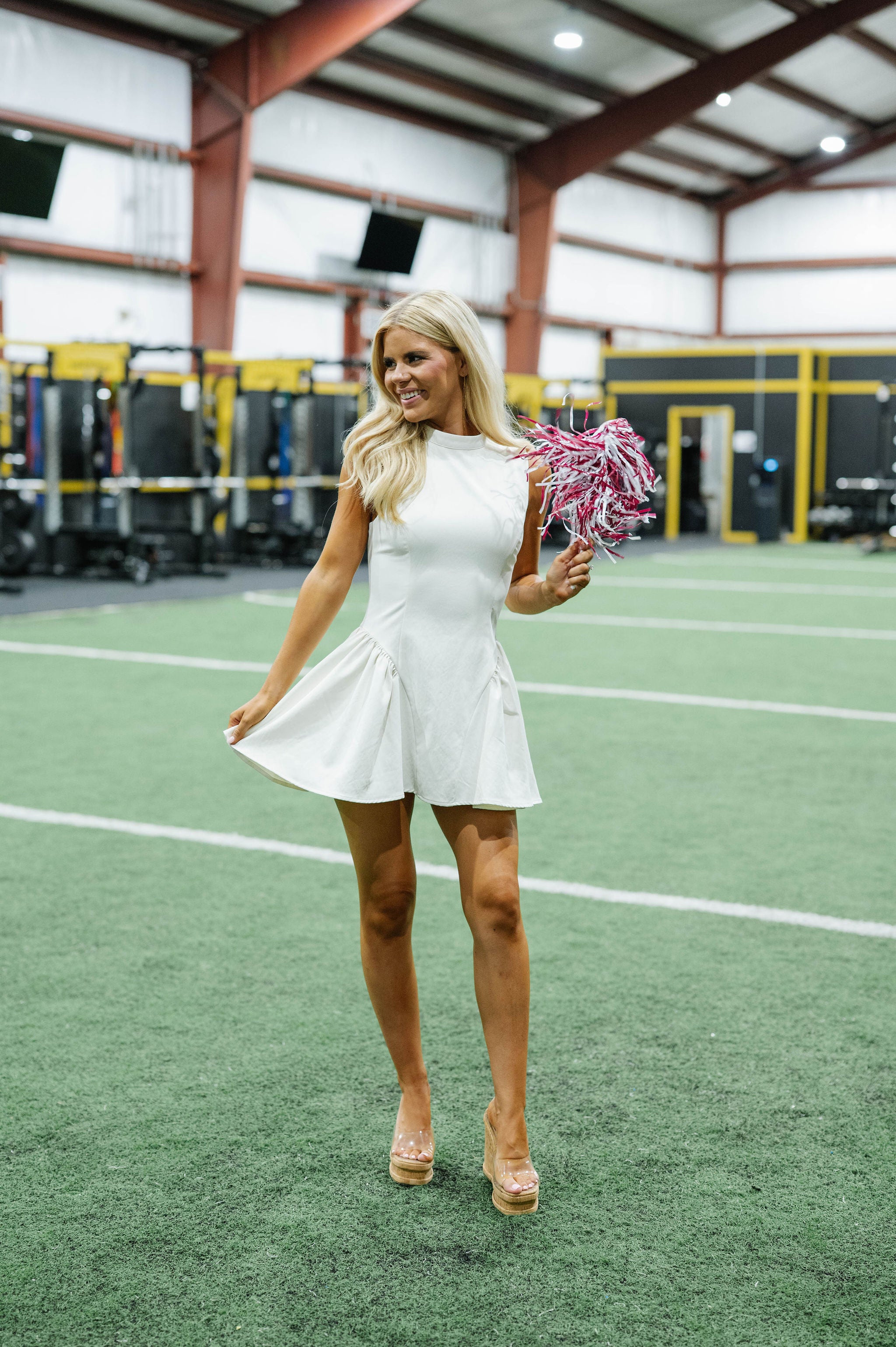 Morgan Sleeveless Mini Dress-Ivory