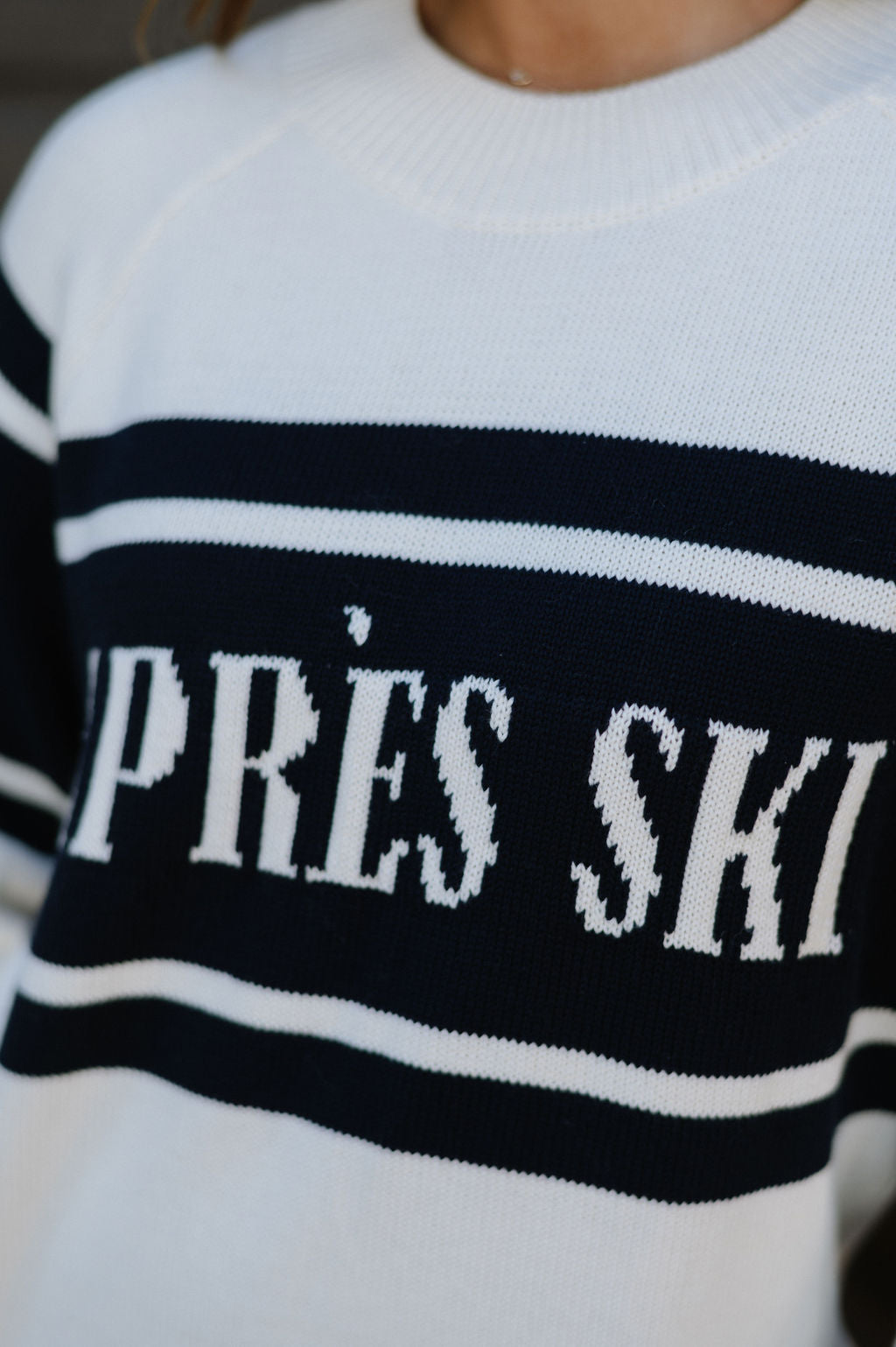 "Apres Ski" Sweater-Cream/Navy