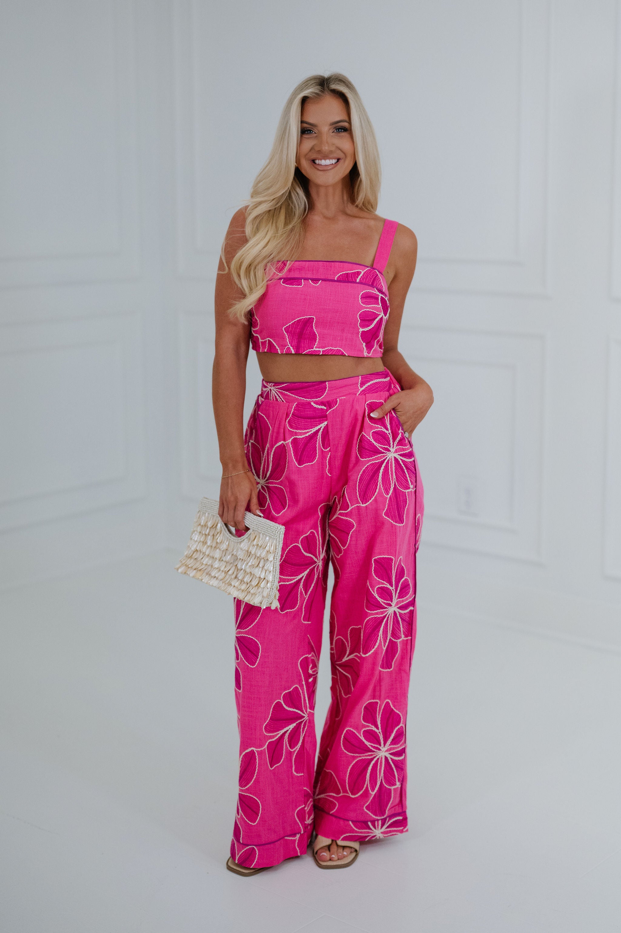 Leslie Pants Set -Hot Pink