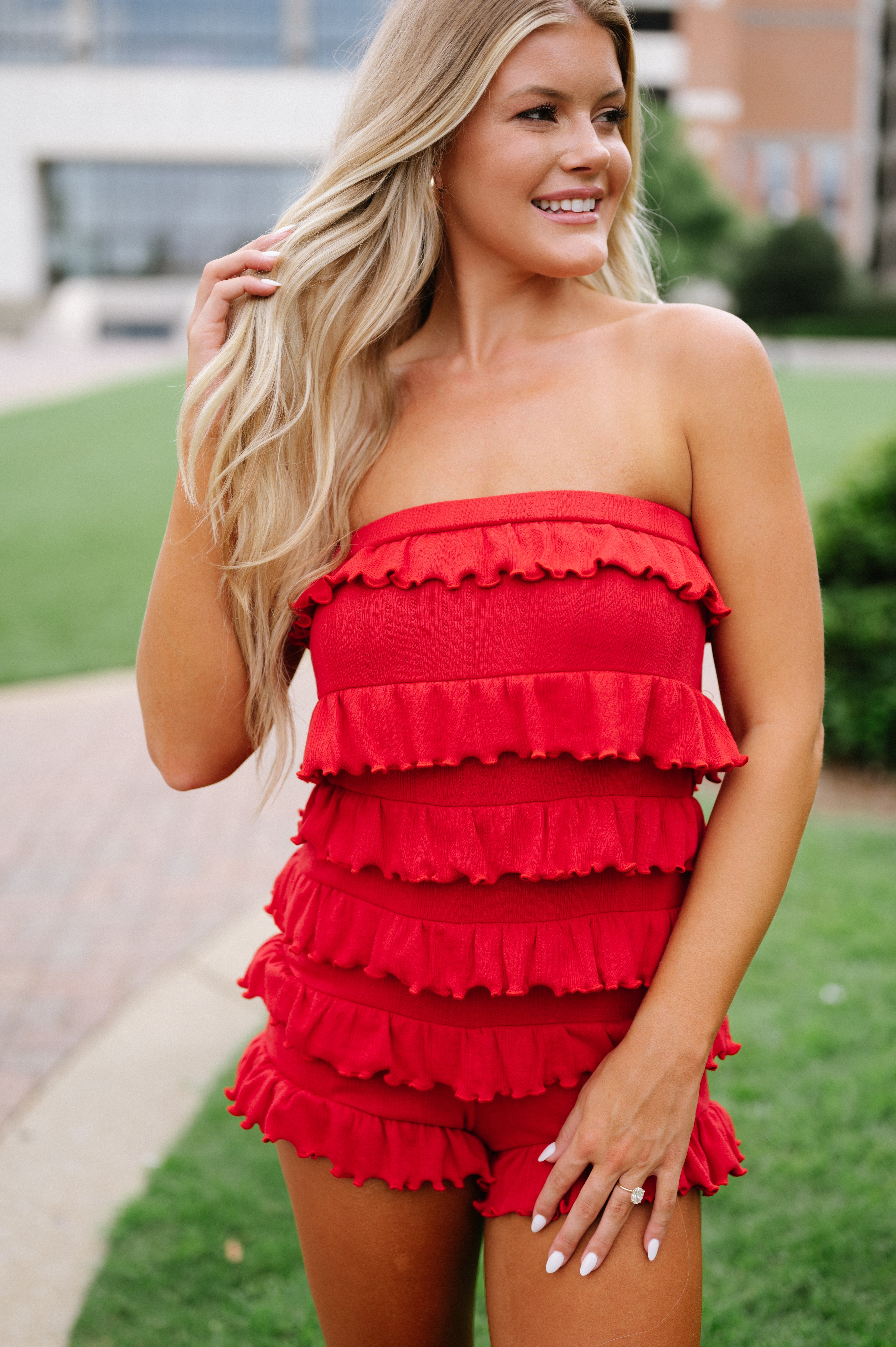 Odessa Romper-Red