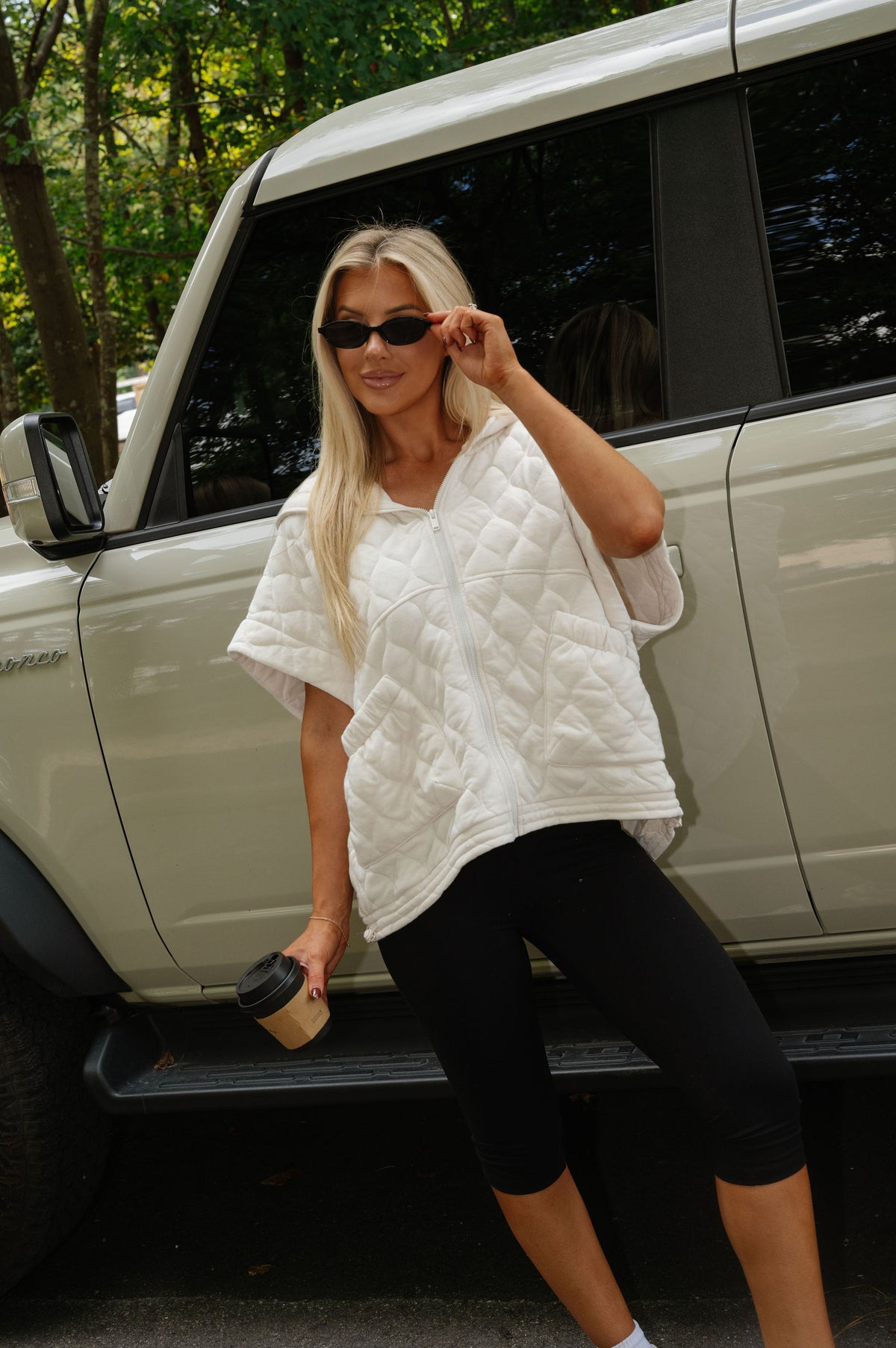 Emery Quilted Bubble Vest-Bone