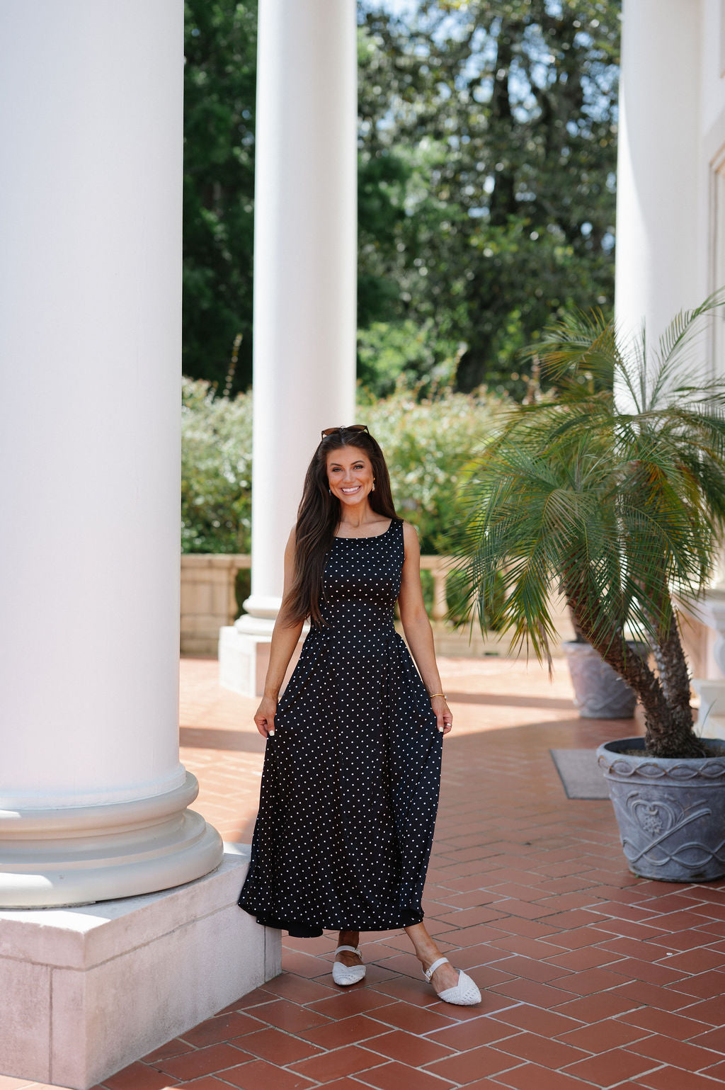 Polly Midi Dress-Polka Dot