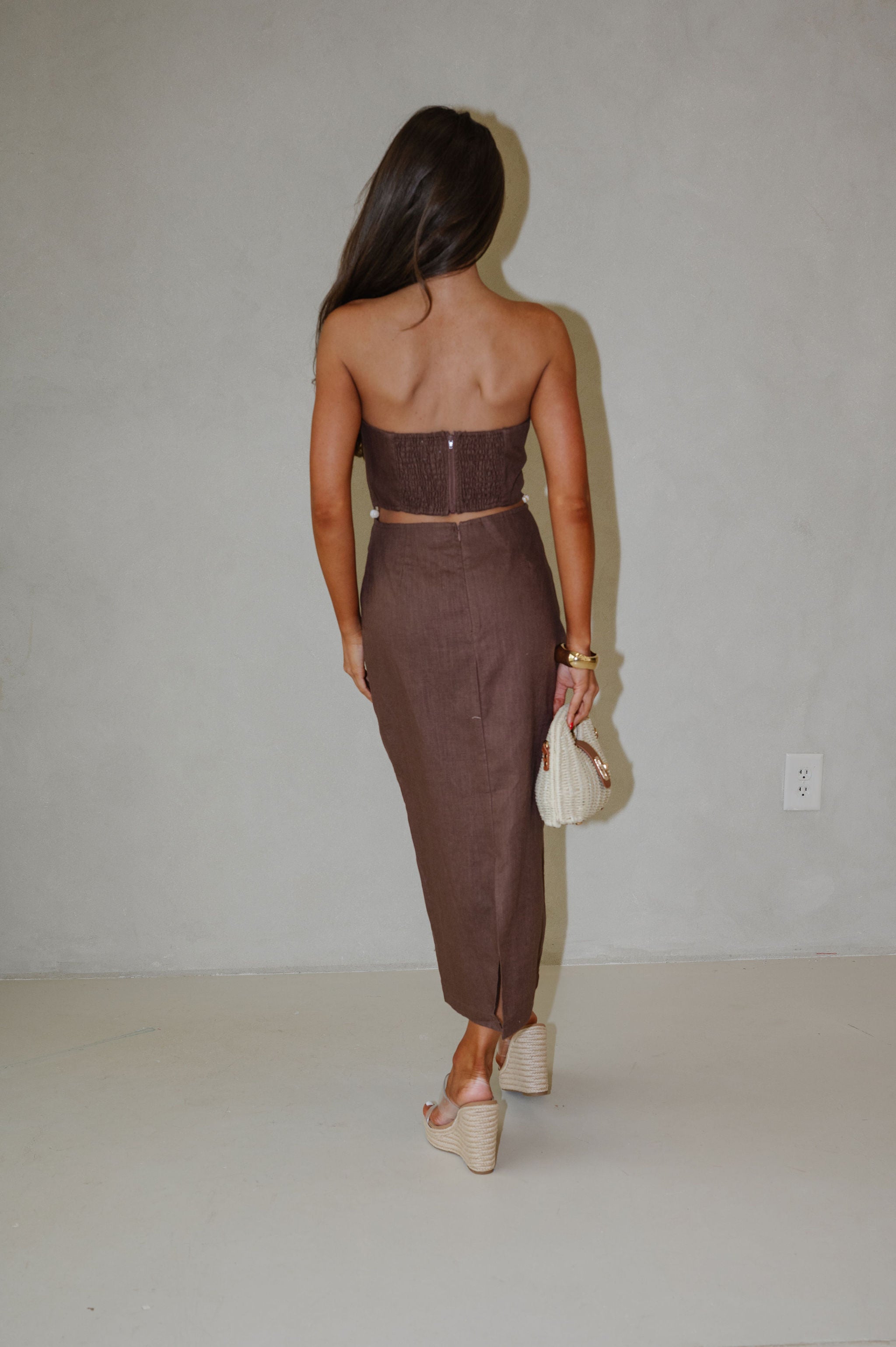 Carter Midi Dress-Brown