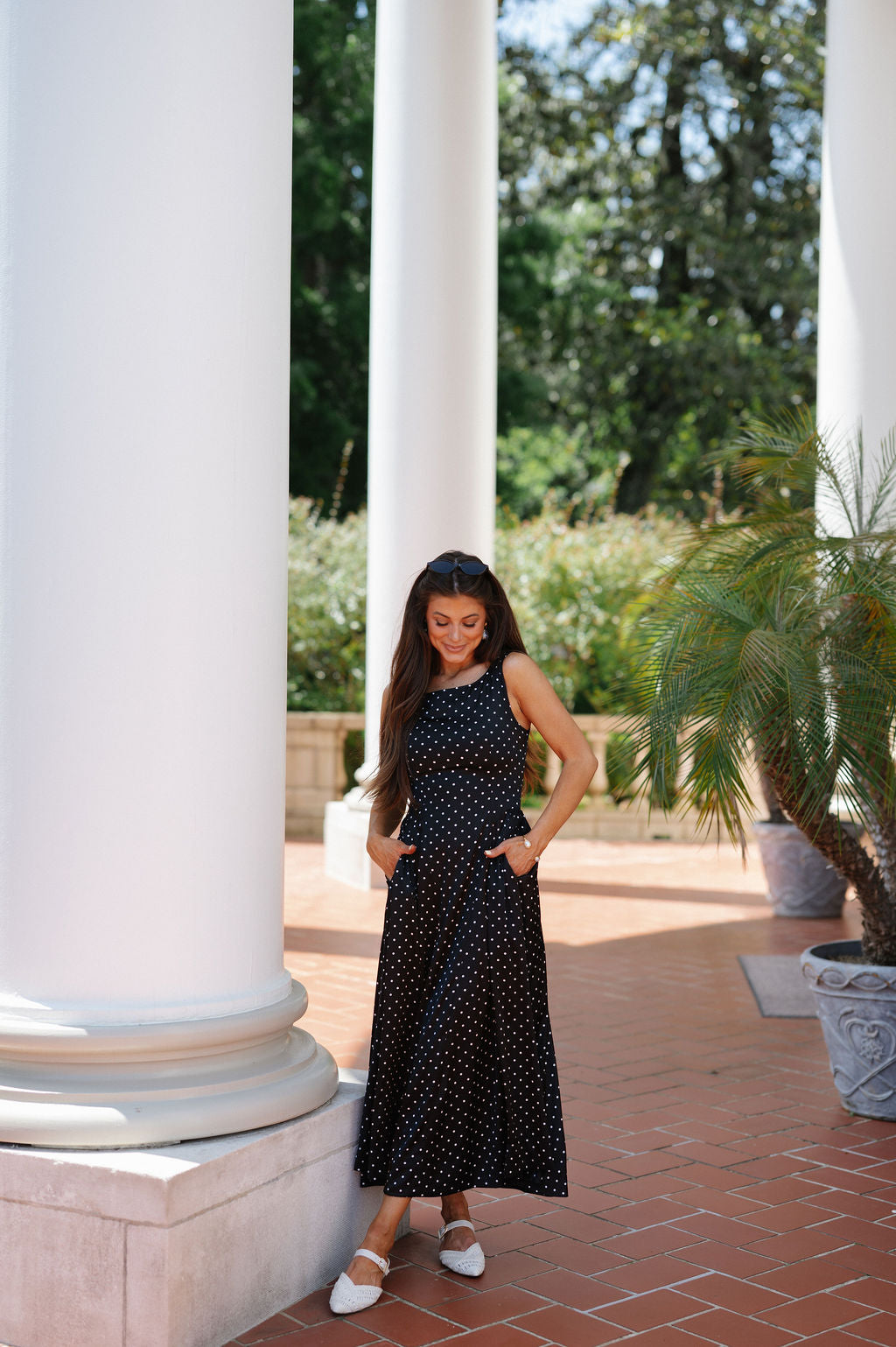 Polly Midi Dress-Polka Dot