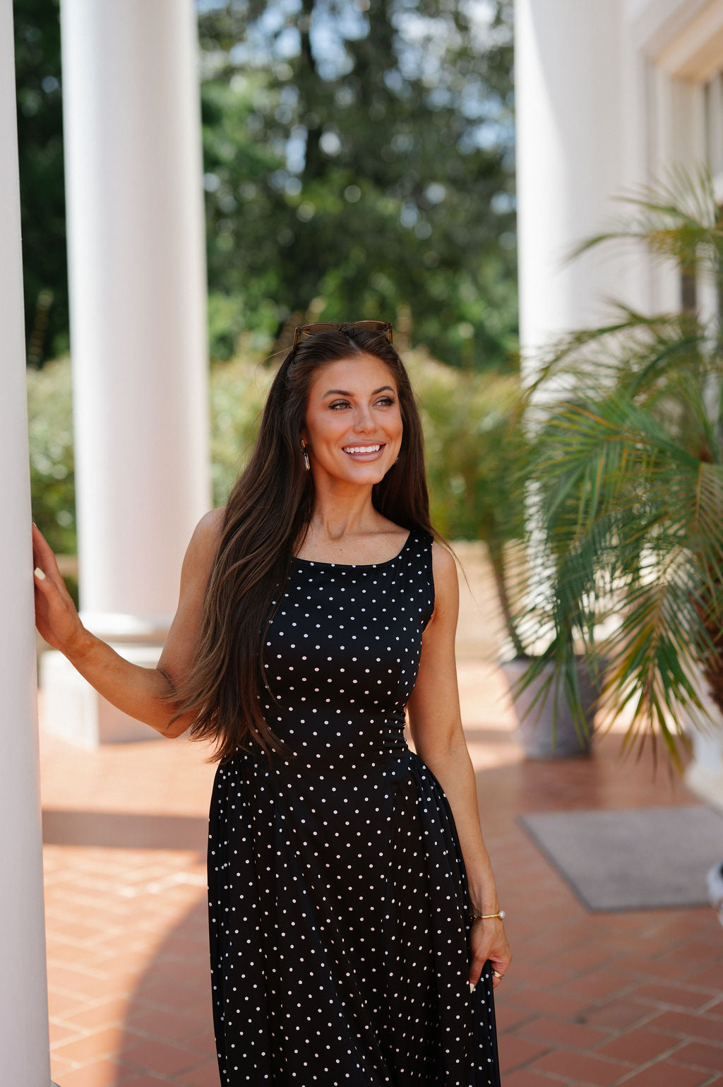 Polly Midi Dress-Polka Dot