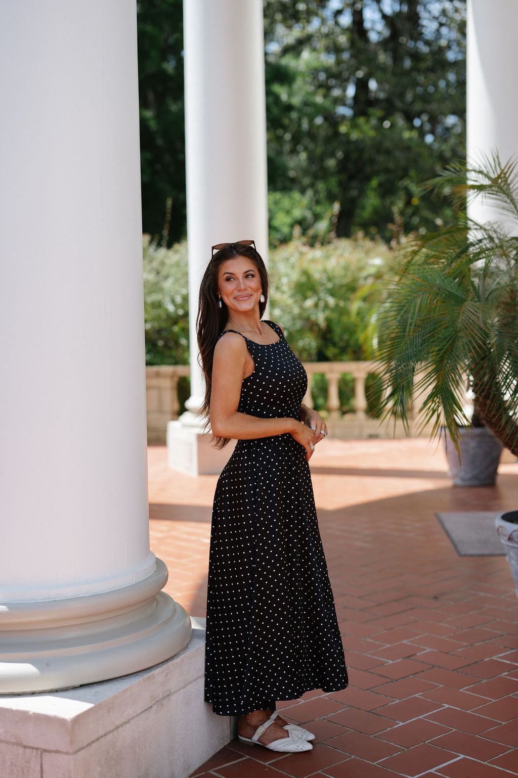 Polly Midi Dress-Polka Dot