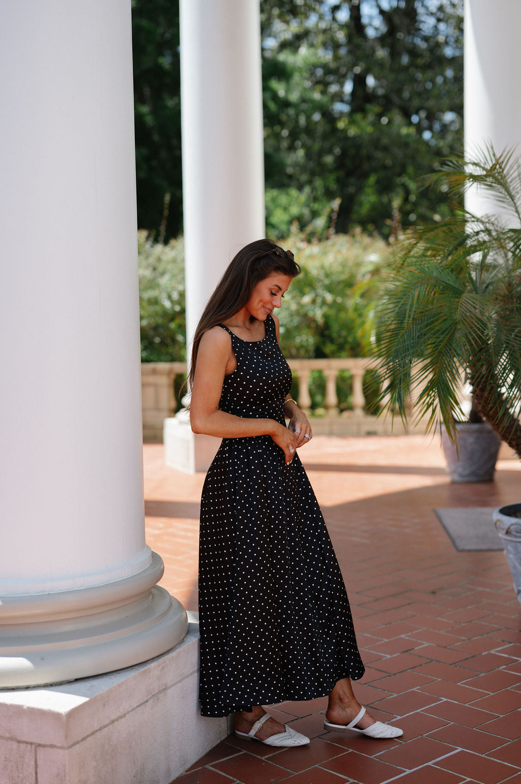 Polly Midi Dress-Polka Dot