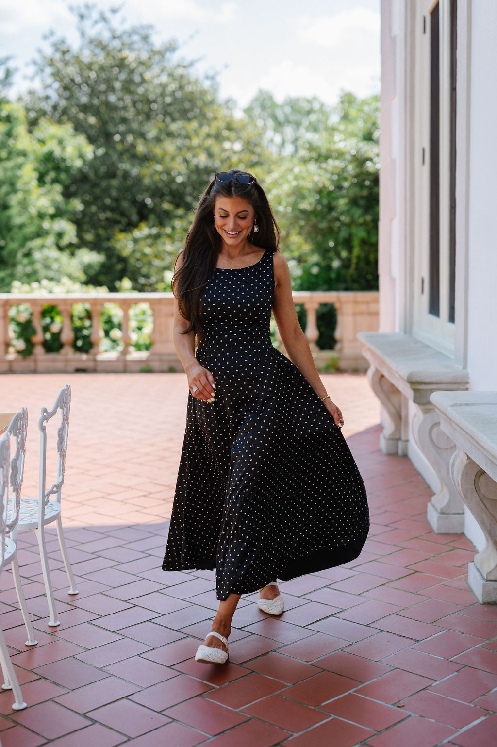 Polly Midi Dress-Polka Dot