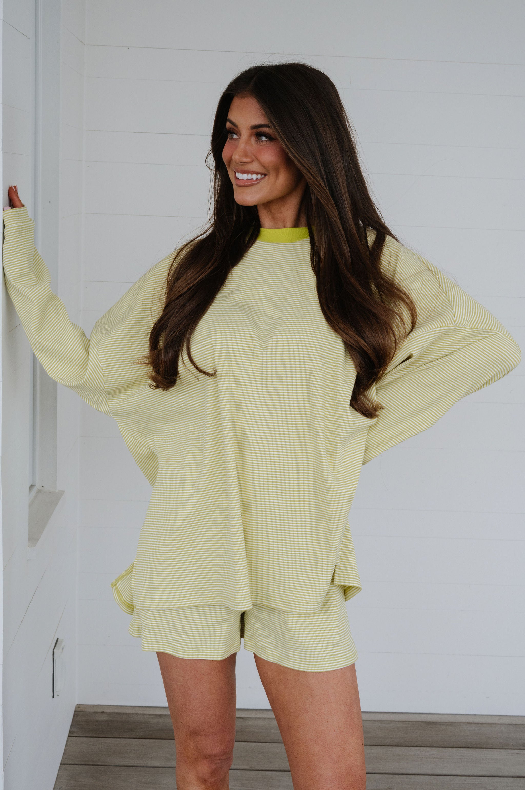 Kinsy Striped Top-Light Green