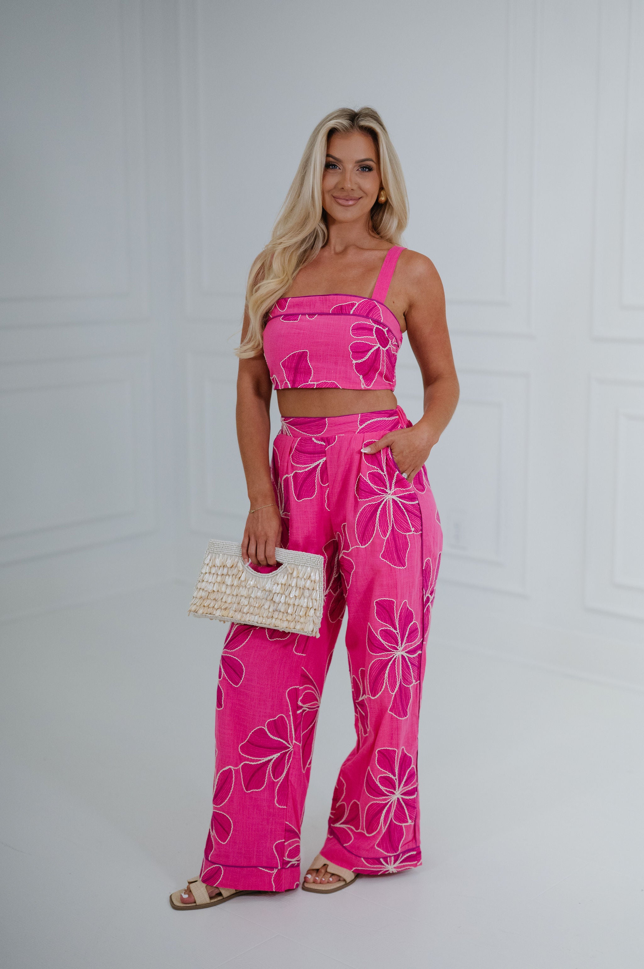 Leslie Pants Set -Hot Pink