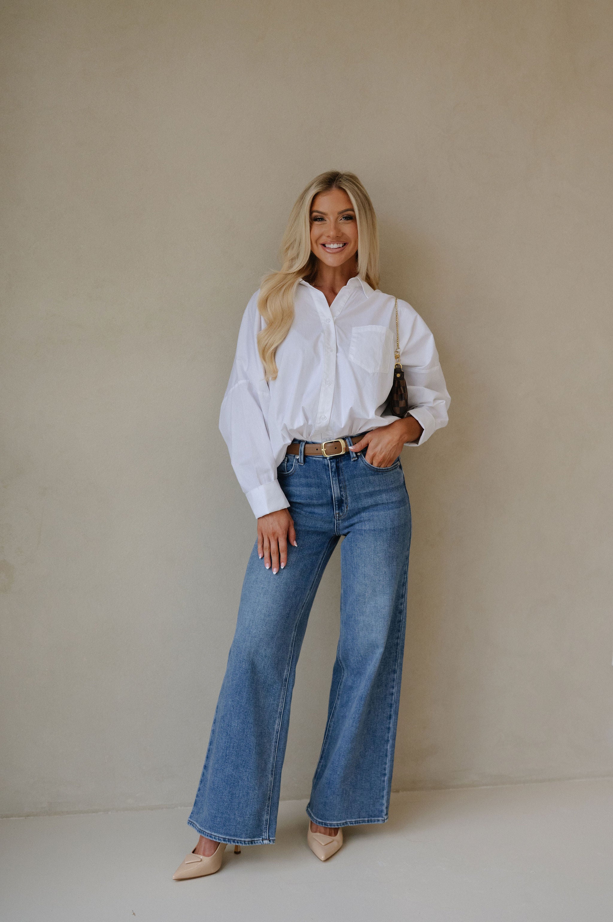 Poplin Oversized Button Down-White