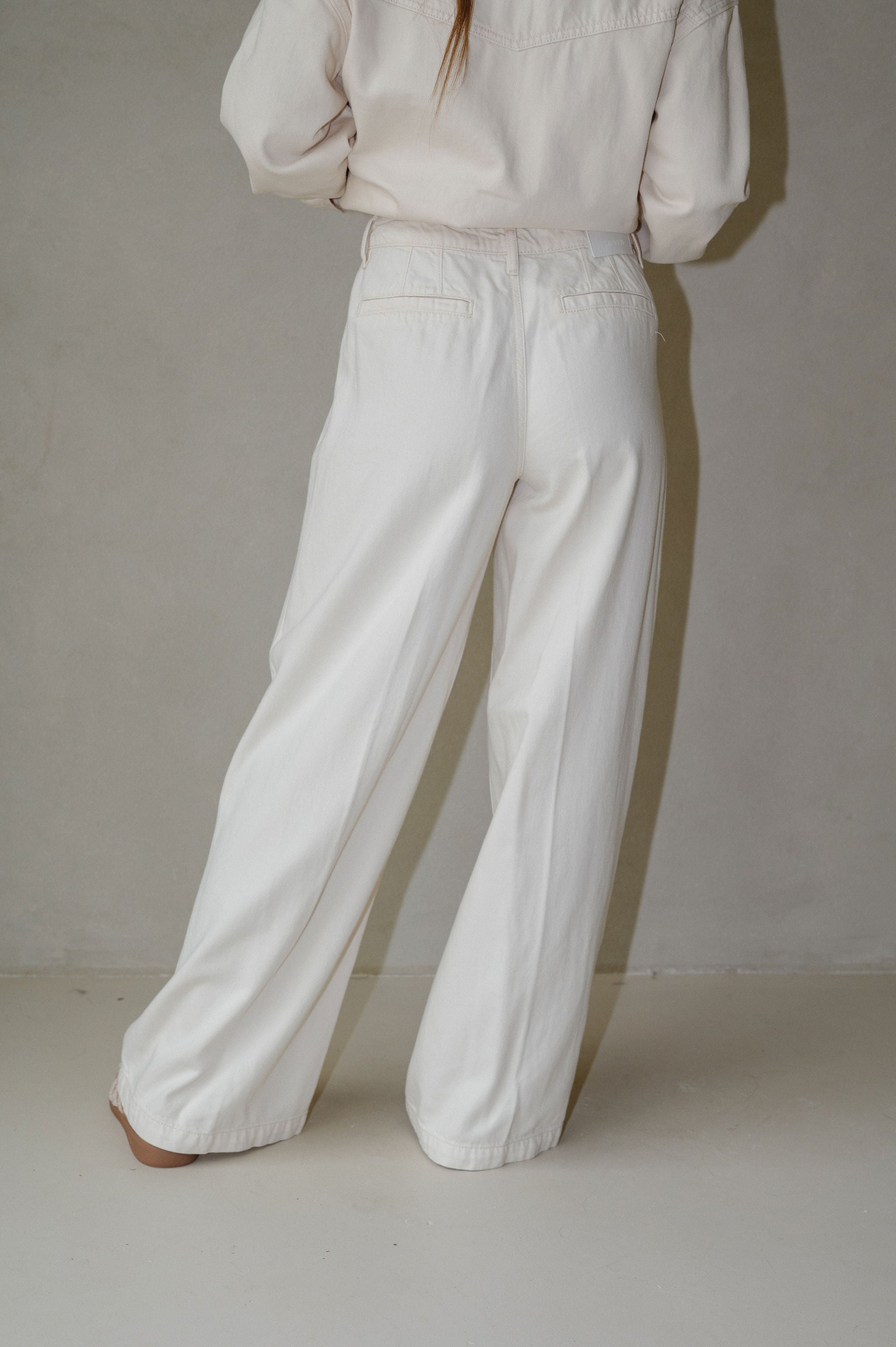 Abel Wide Leg Trouser-Ecru