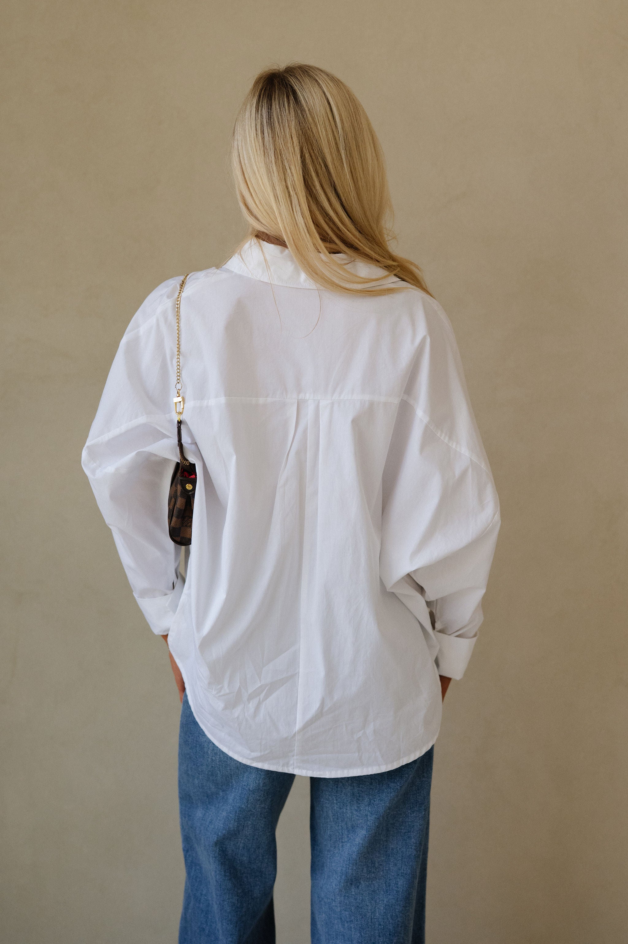 Poplin Oversized Button Down-White