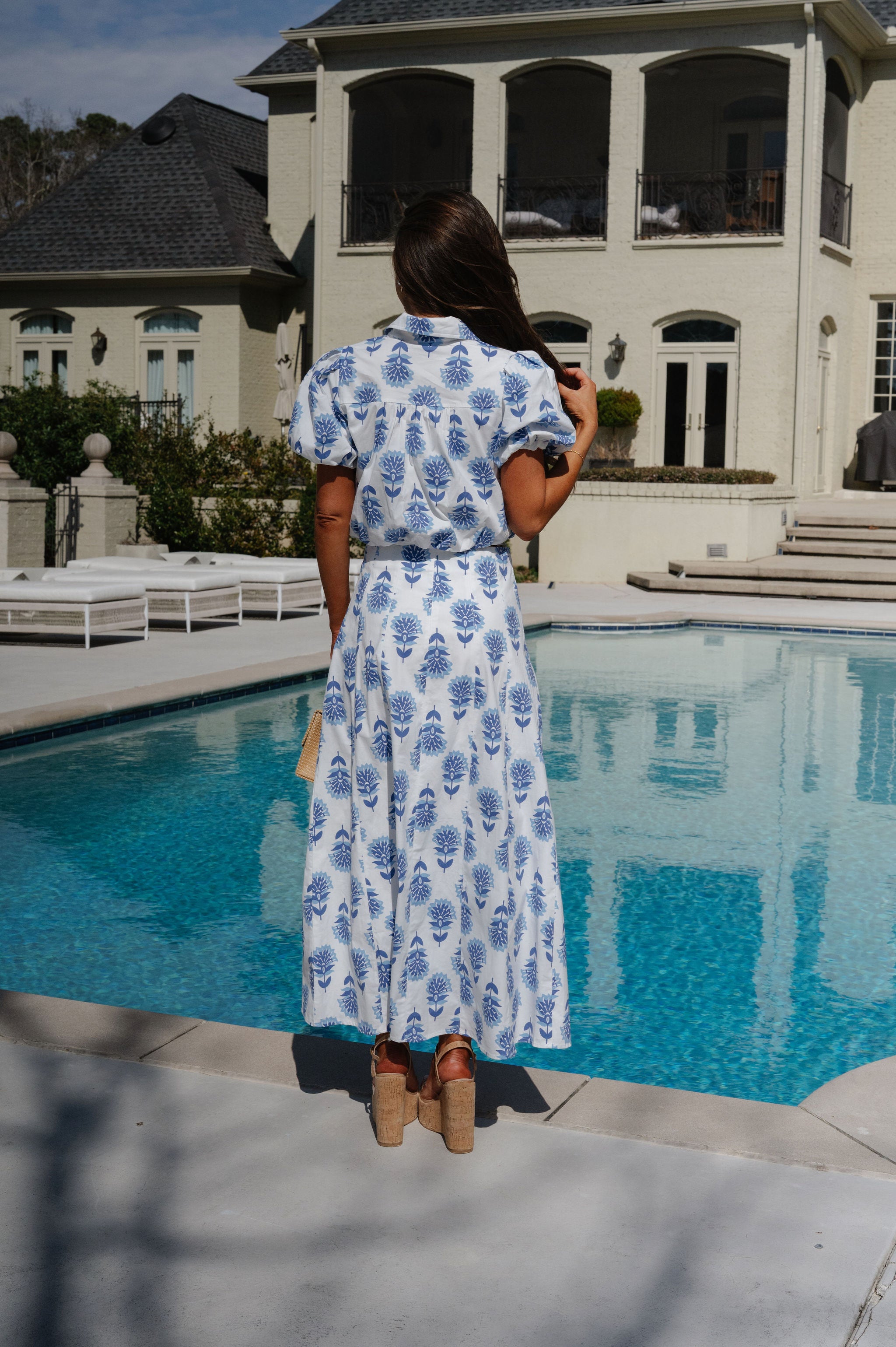 Prewitt Skirt Set-White/Blue