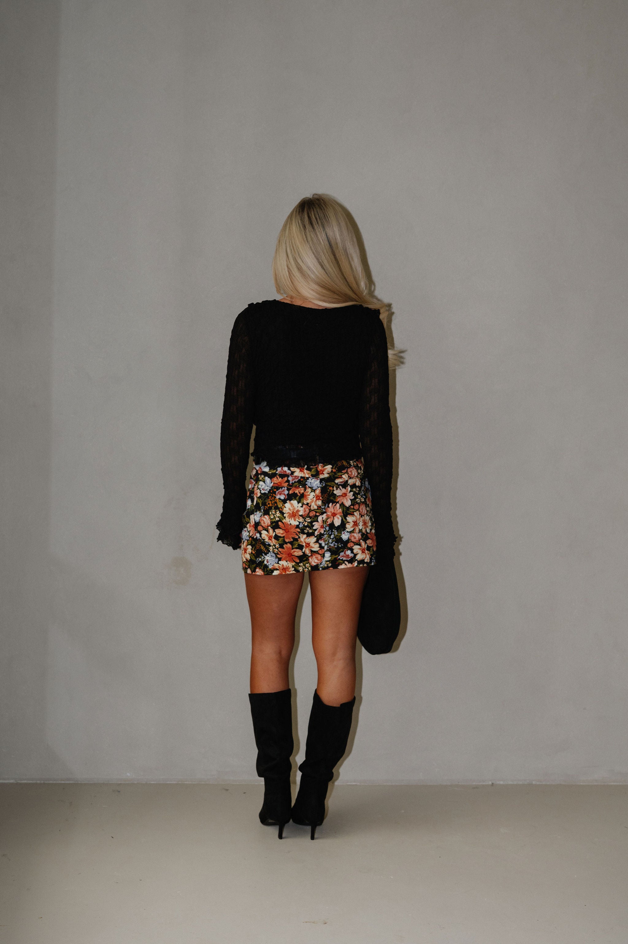 Cherise Ruffled Top-Black