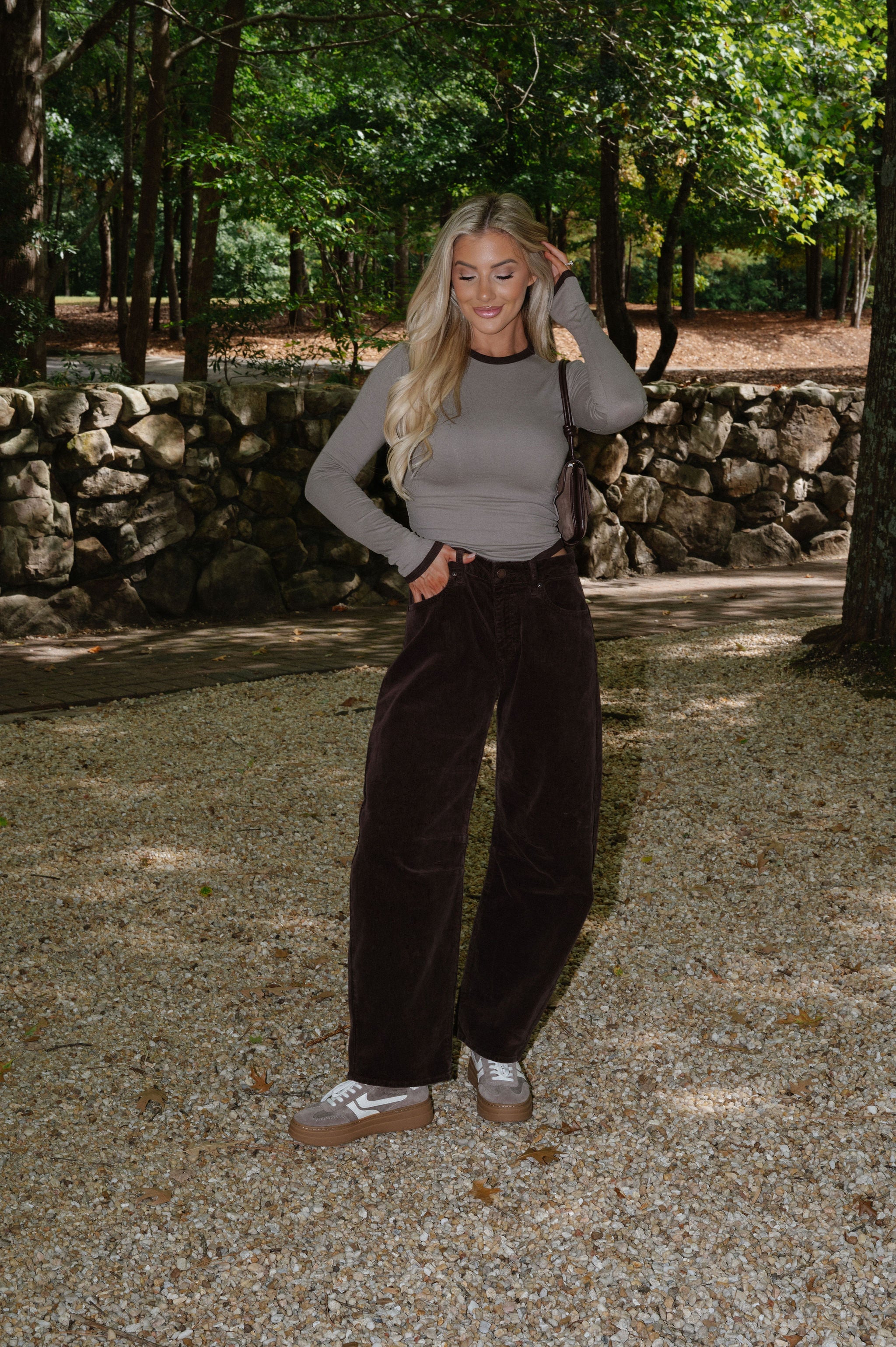 Langley Top-Olive/Dark Brown