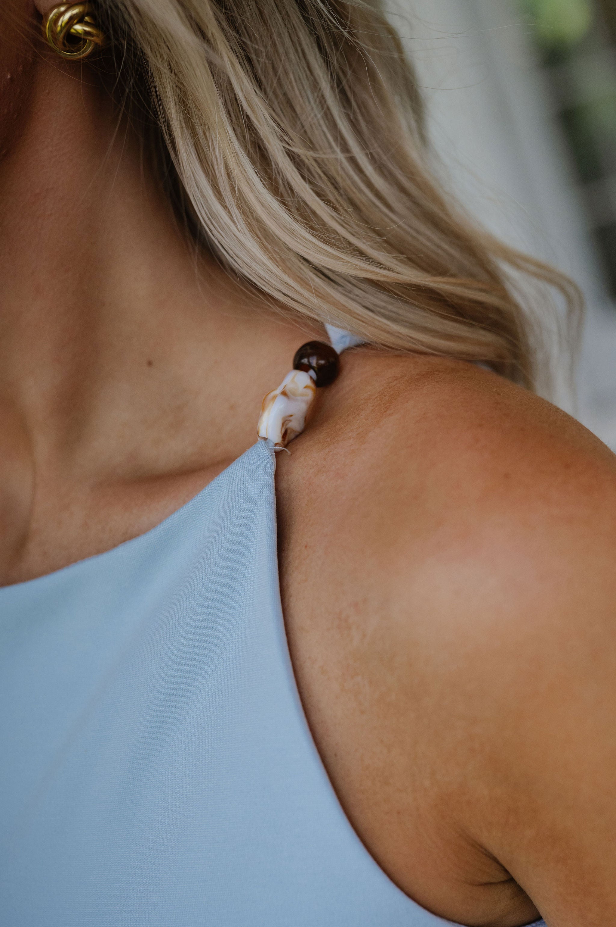 Amelia Beaded Top-Blue