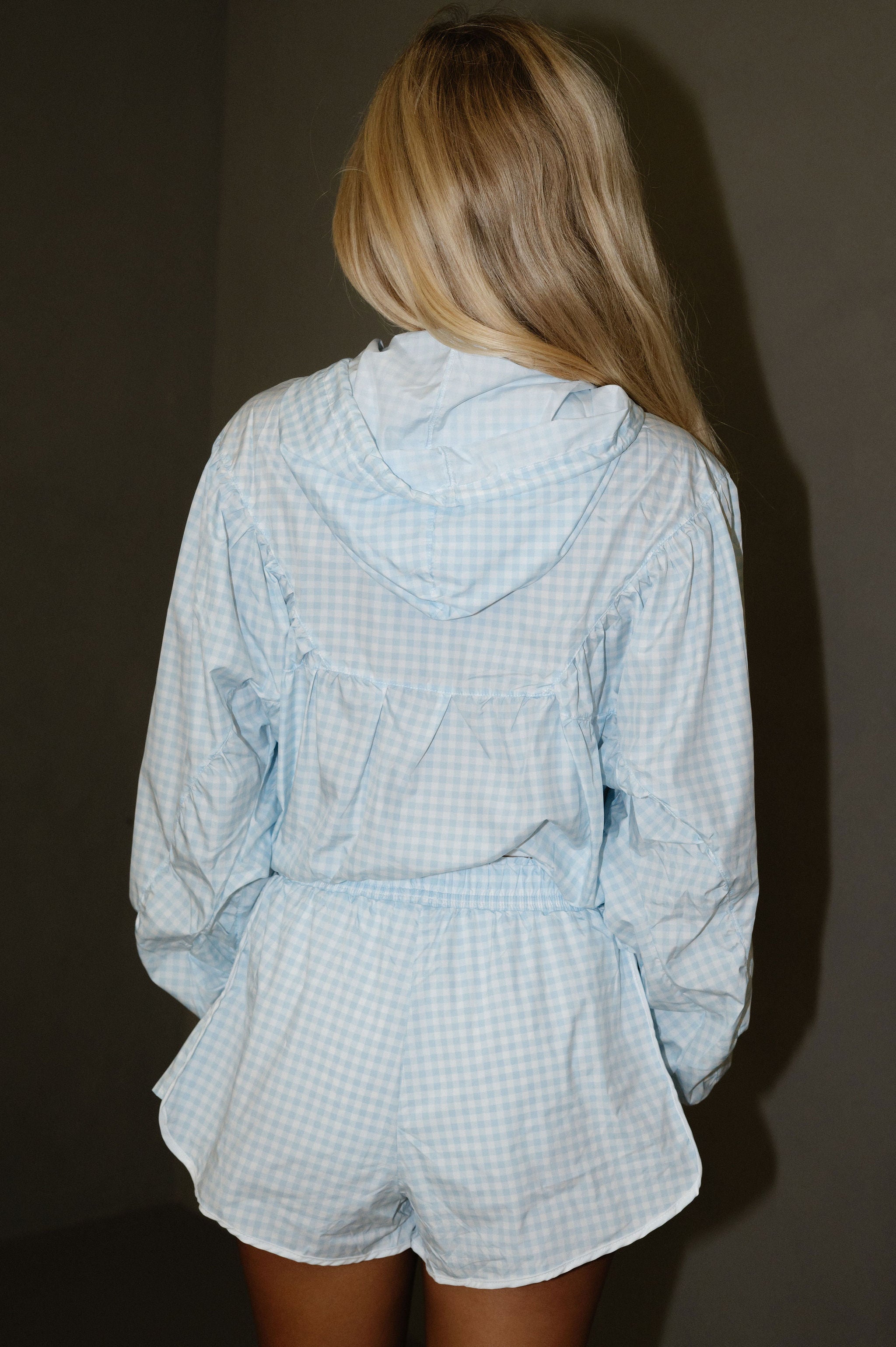 Daisy Boxer Shorts Set-Blue Gingham