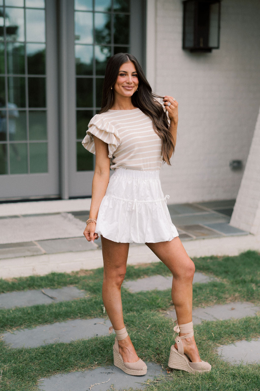 Anslee Mini Skirt-White