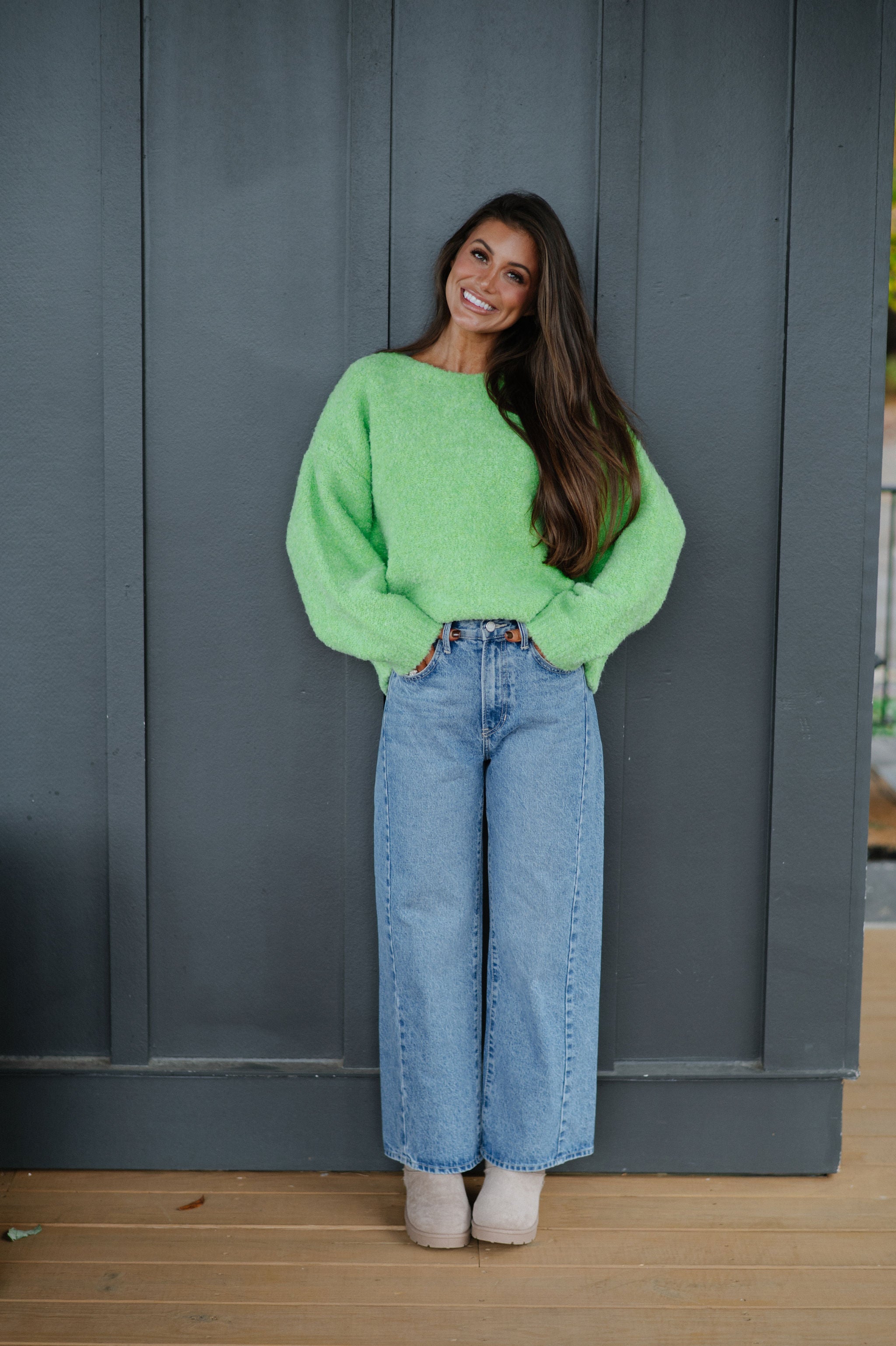 Fairview Pullover-Lime Green