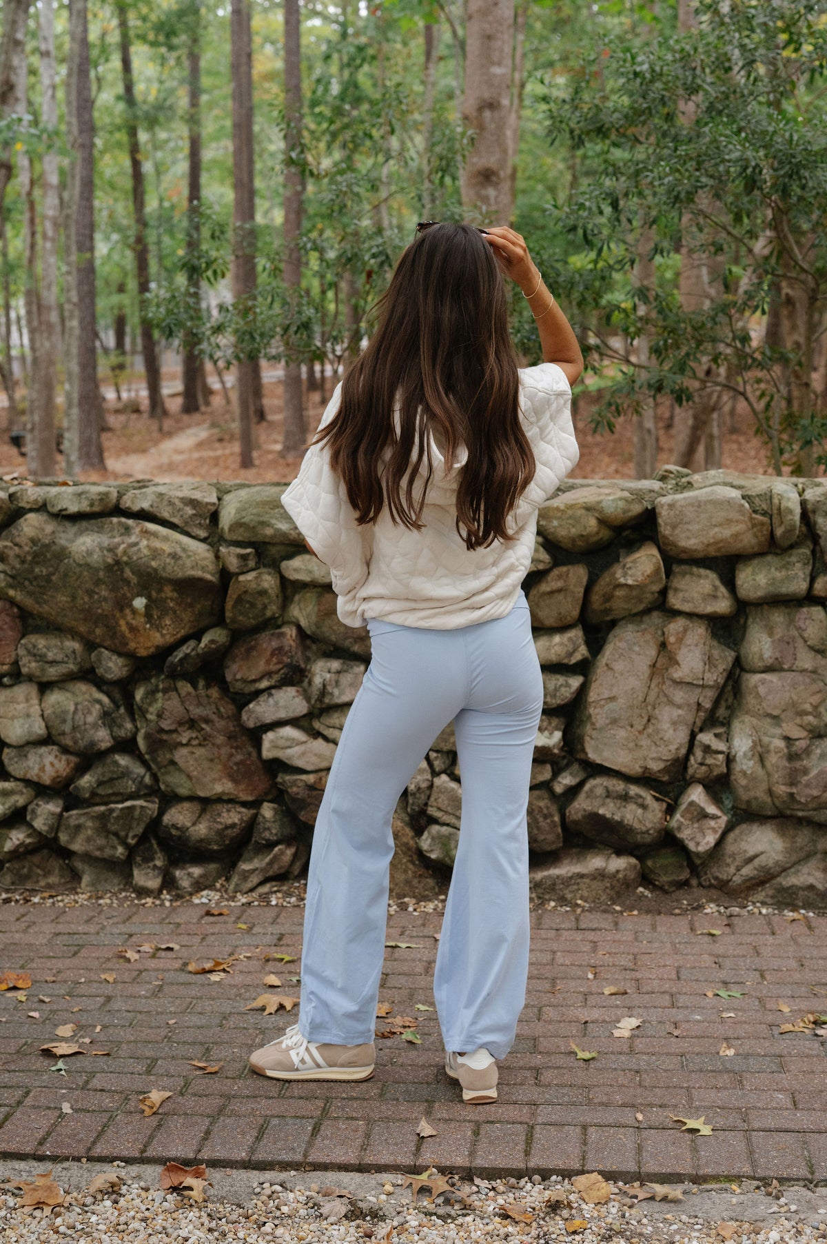 Peyton Bubble Flare Pants-Pastel Blue