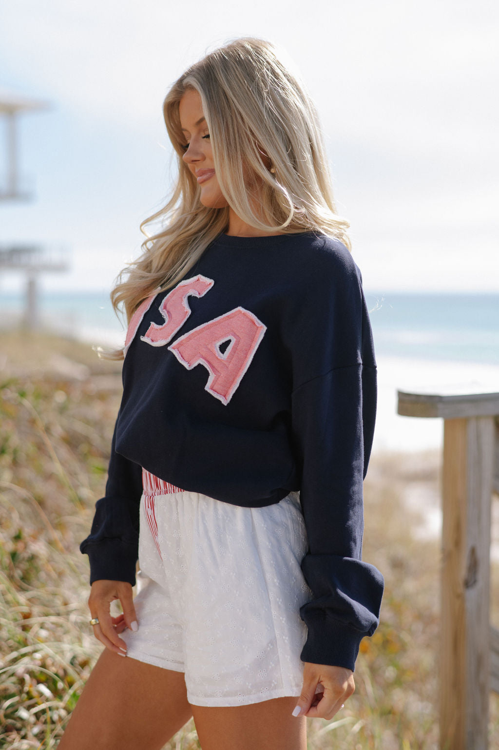 "USA" Navy Crewneck-Navy