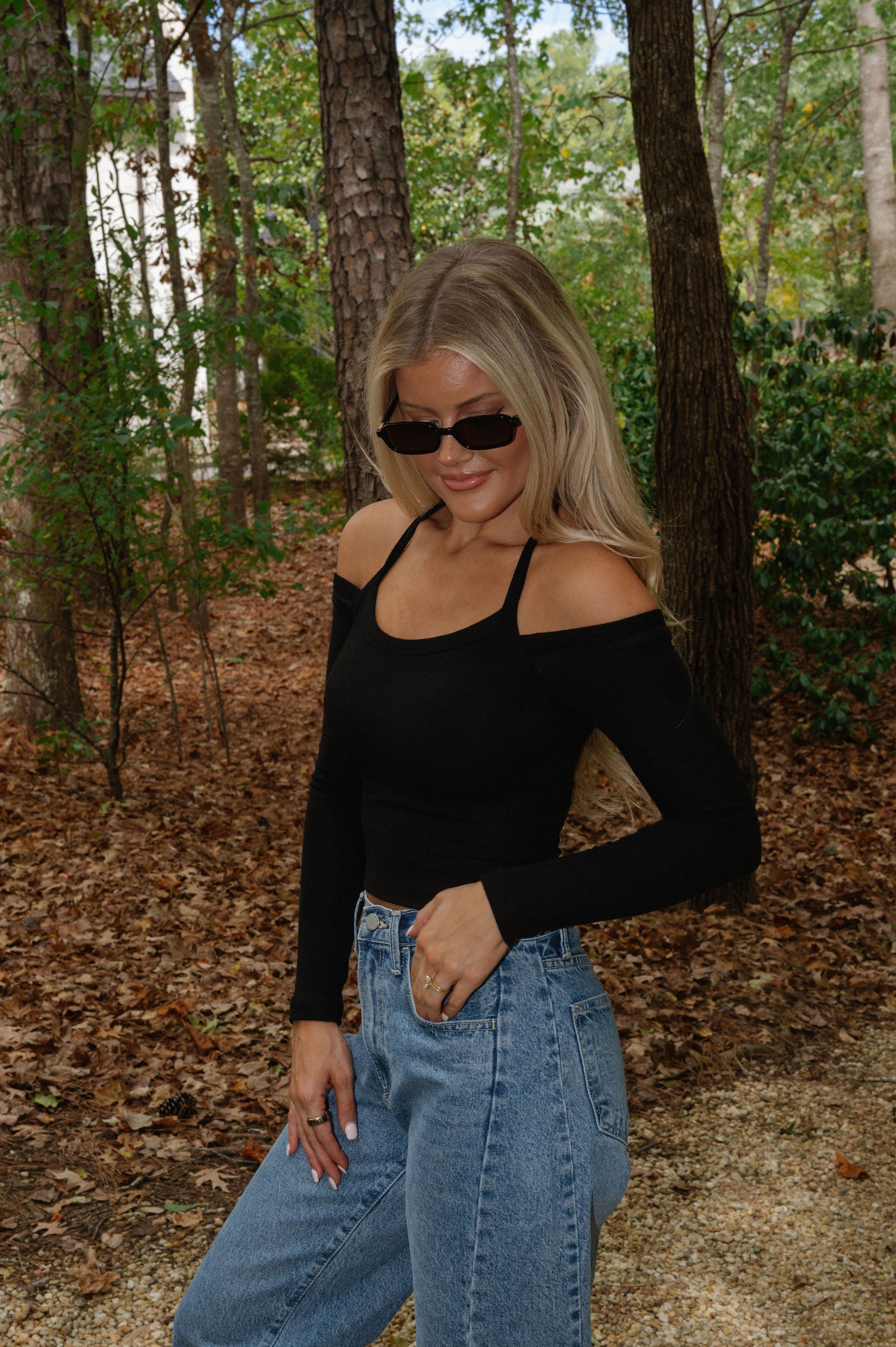 OTS Knit Top-Black
