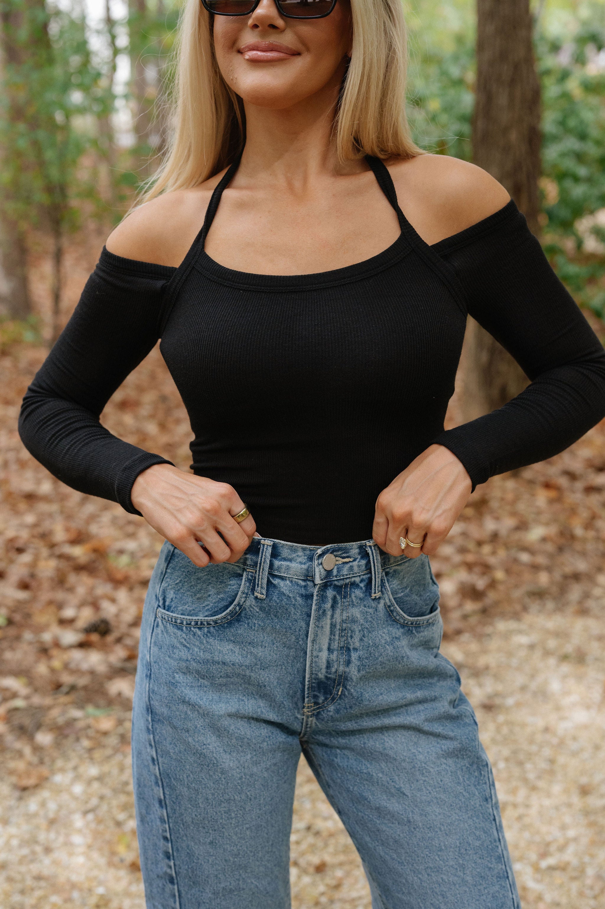 OTS Knit Top-Black