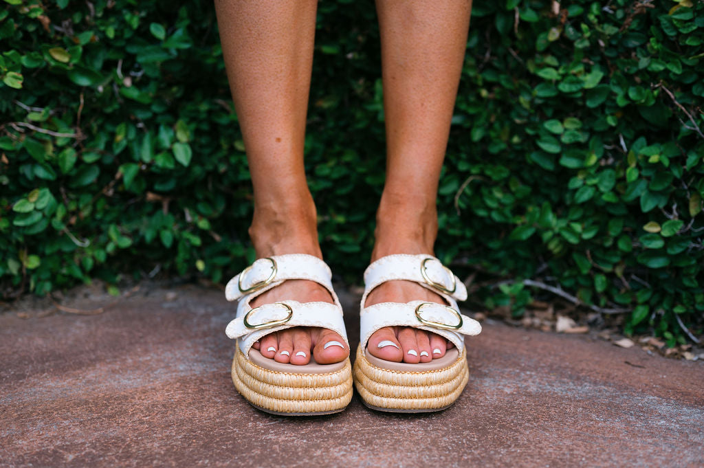 Heidi Platform Sandals- White
