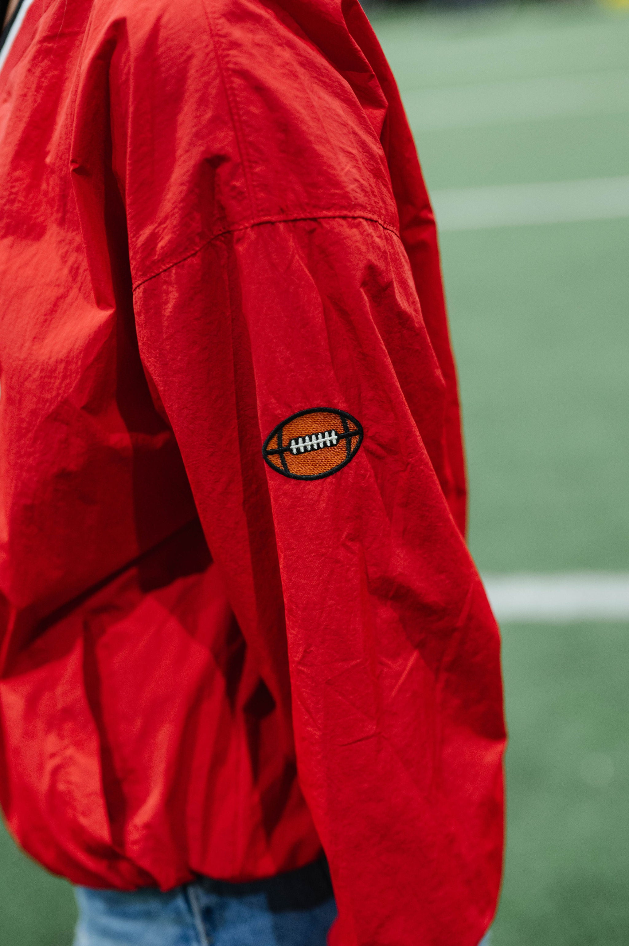 Gameday V-Neck Windbreaker-Red