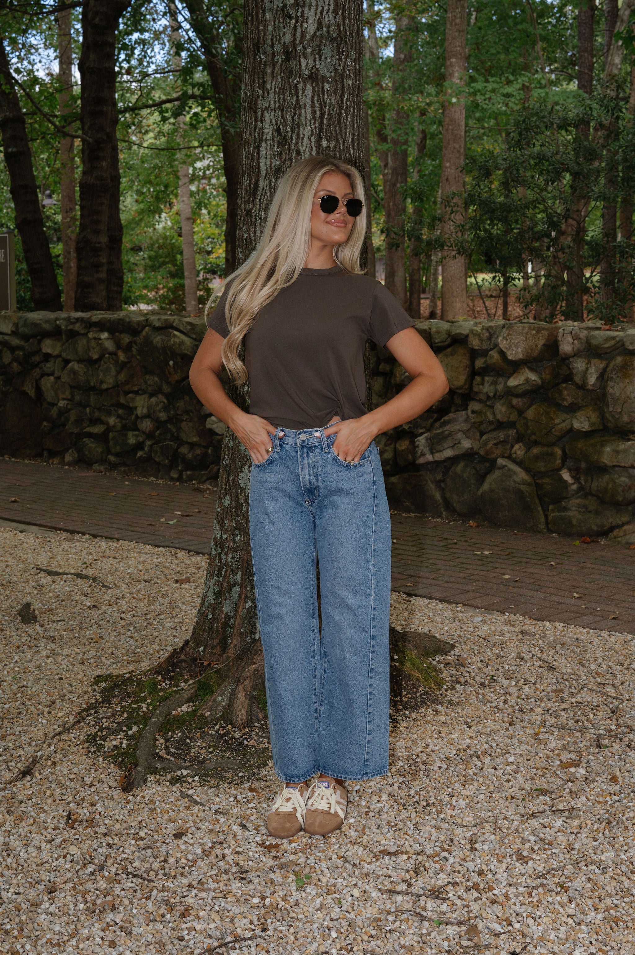 Mia Vintage Tee-Brown