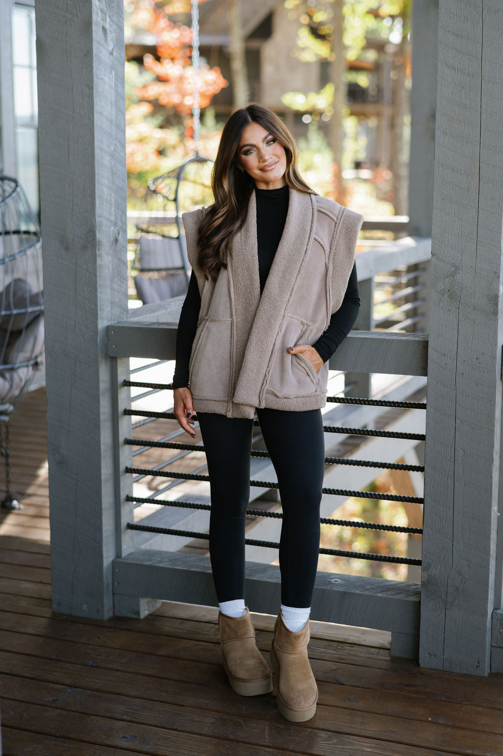 Adelaide Oversized Vest- Taupe