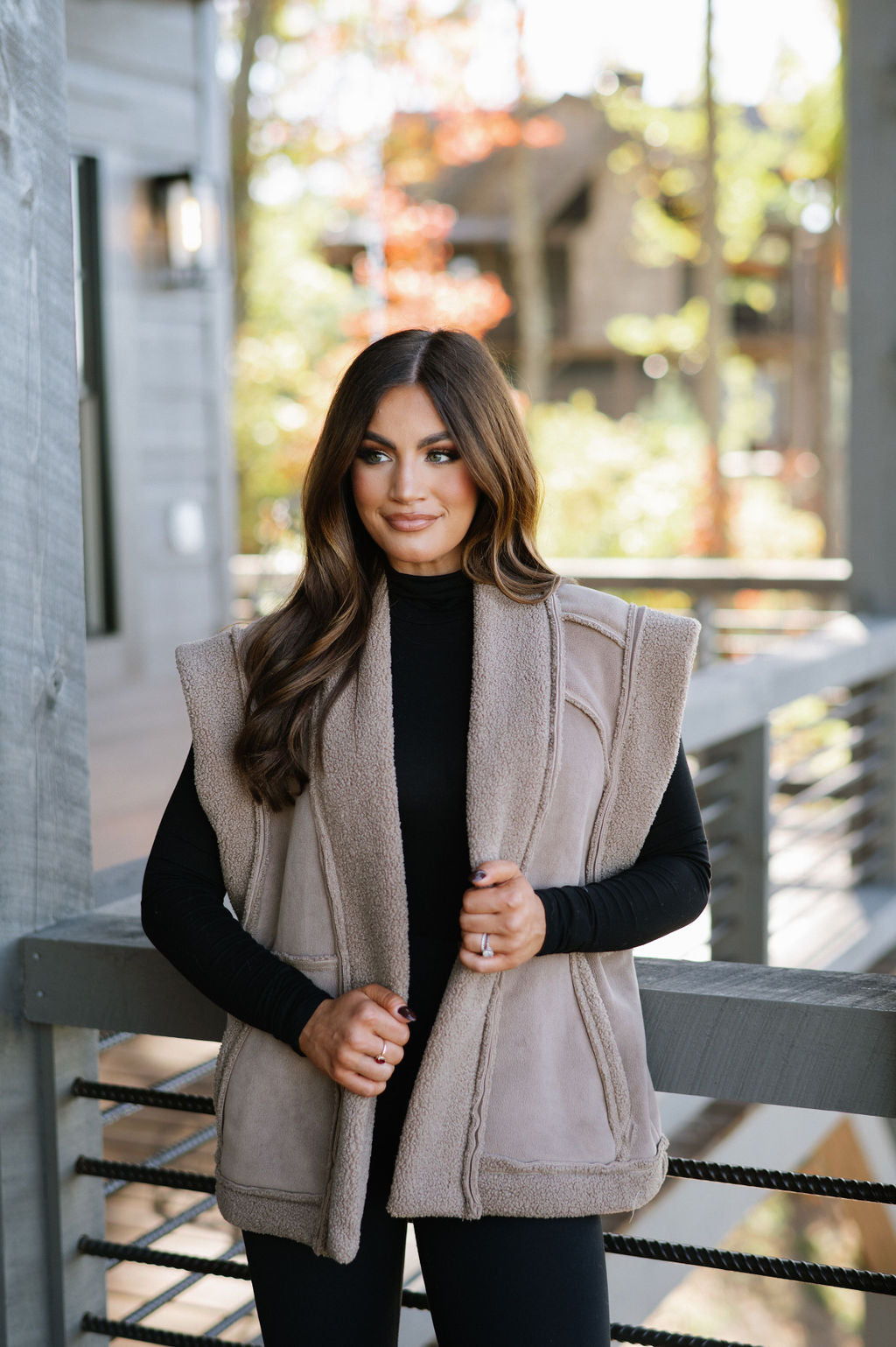 Adelaide Oversized Vest- Taupe